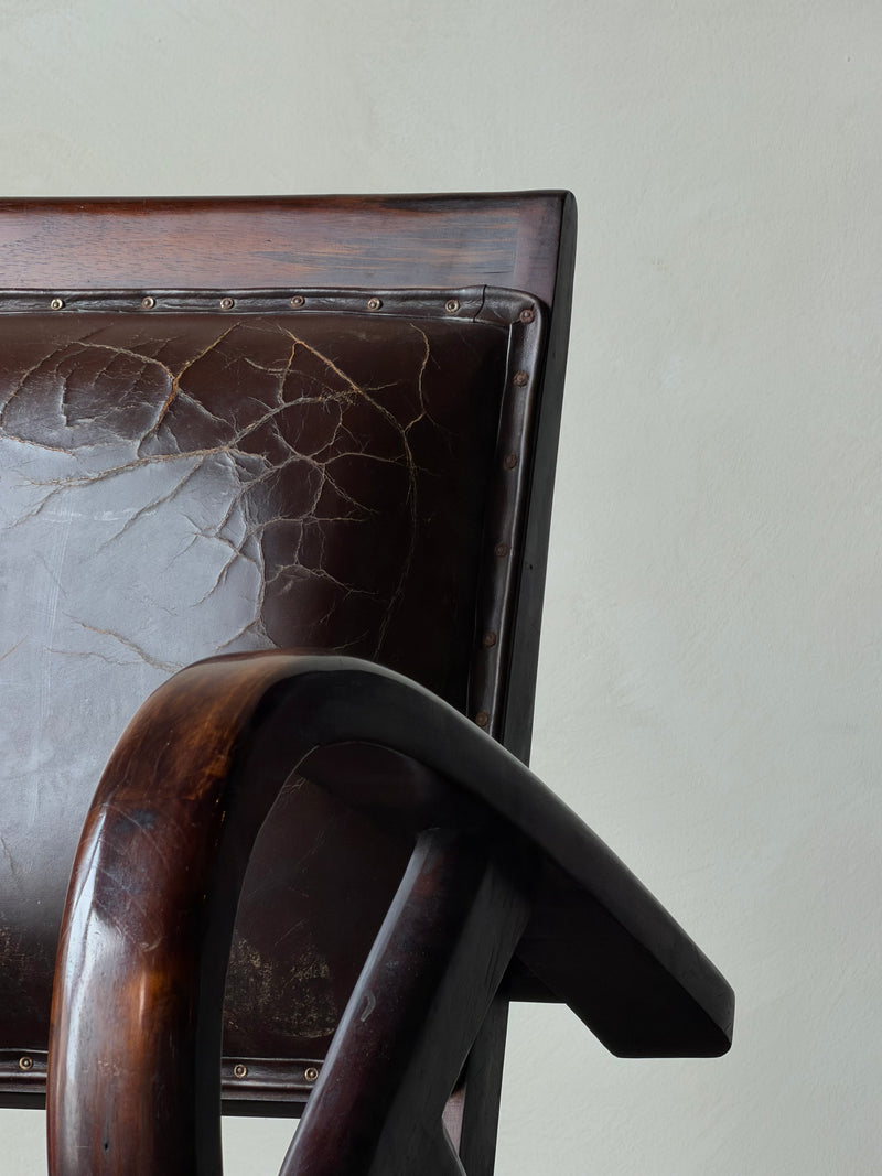 Walnut Campaign Folding Armchair