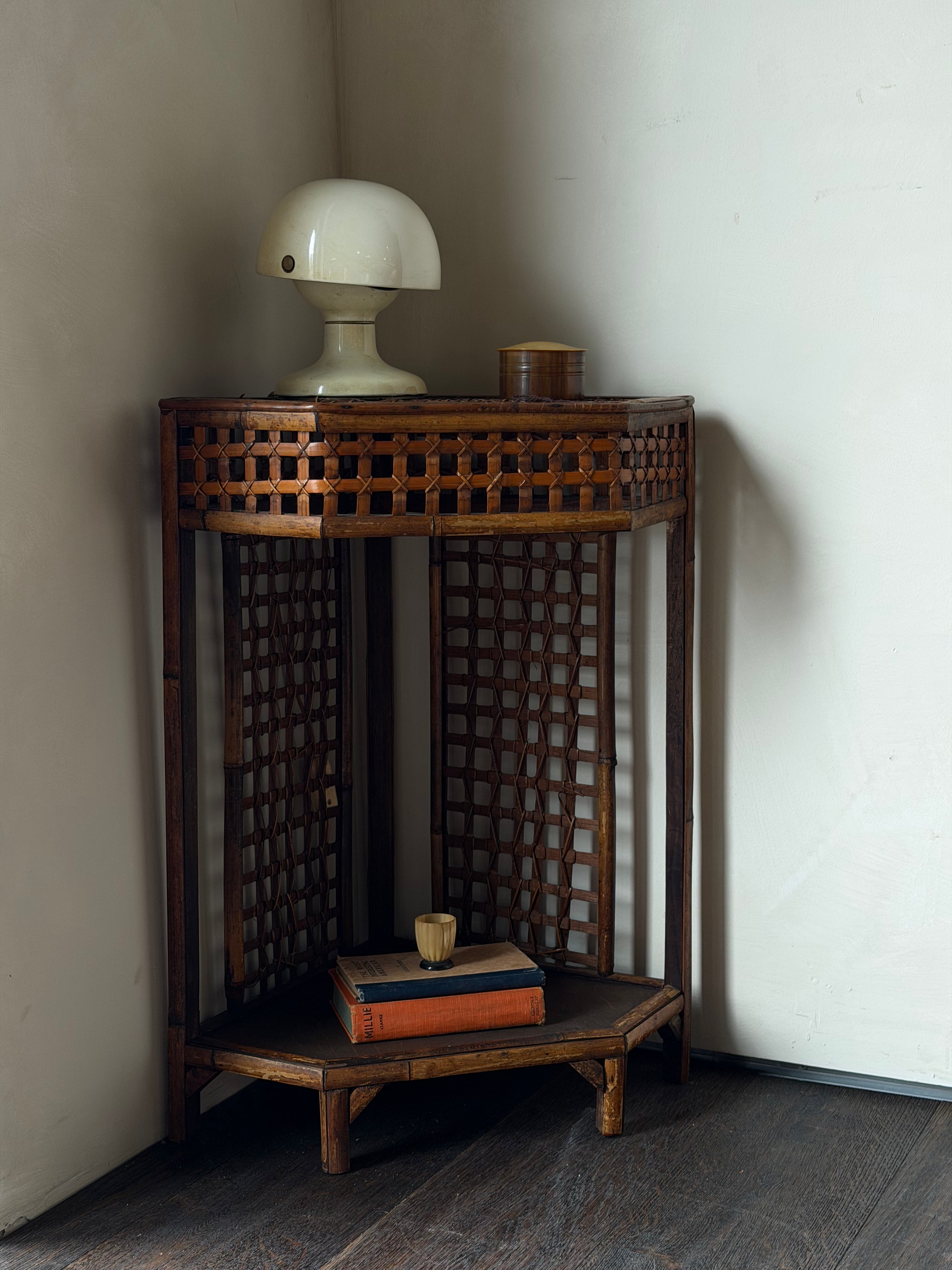 Caned Corner Console