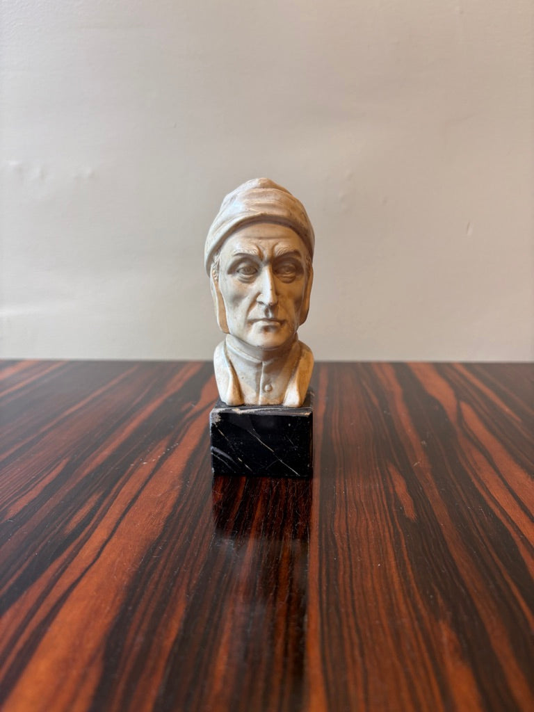 Dante Alighieri Ivory & Marble Bust