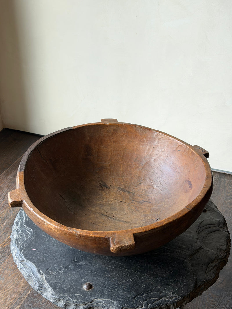 Large Antique Hand Carved Bowl