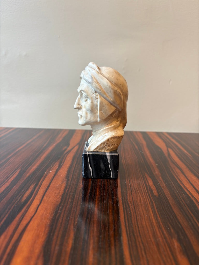 Dante Alighieri Ivory & Marble Bust