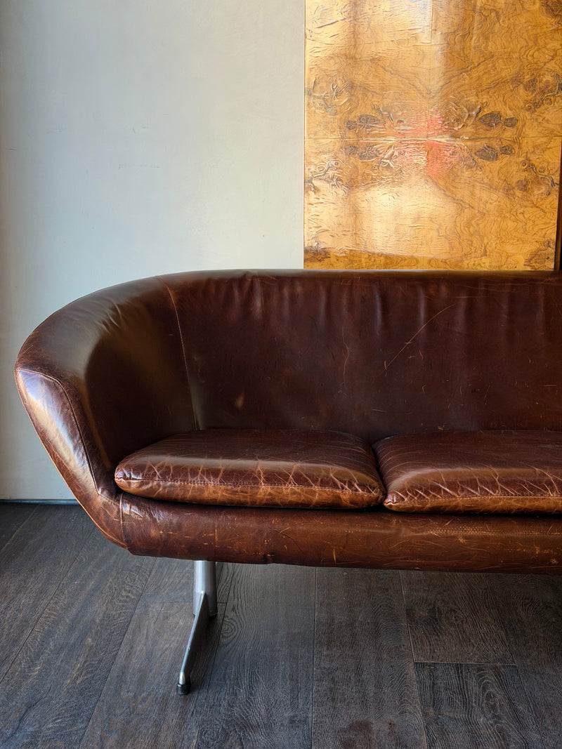 Swedish Mid-Century Leather Pod Sofa, 1960s