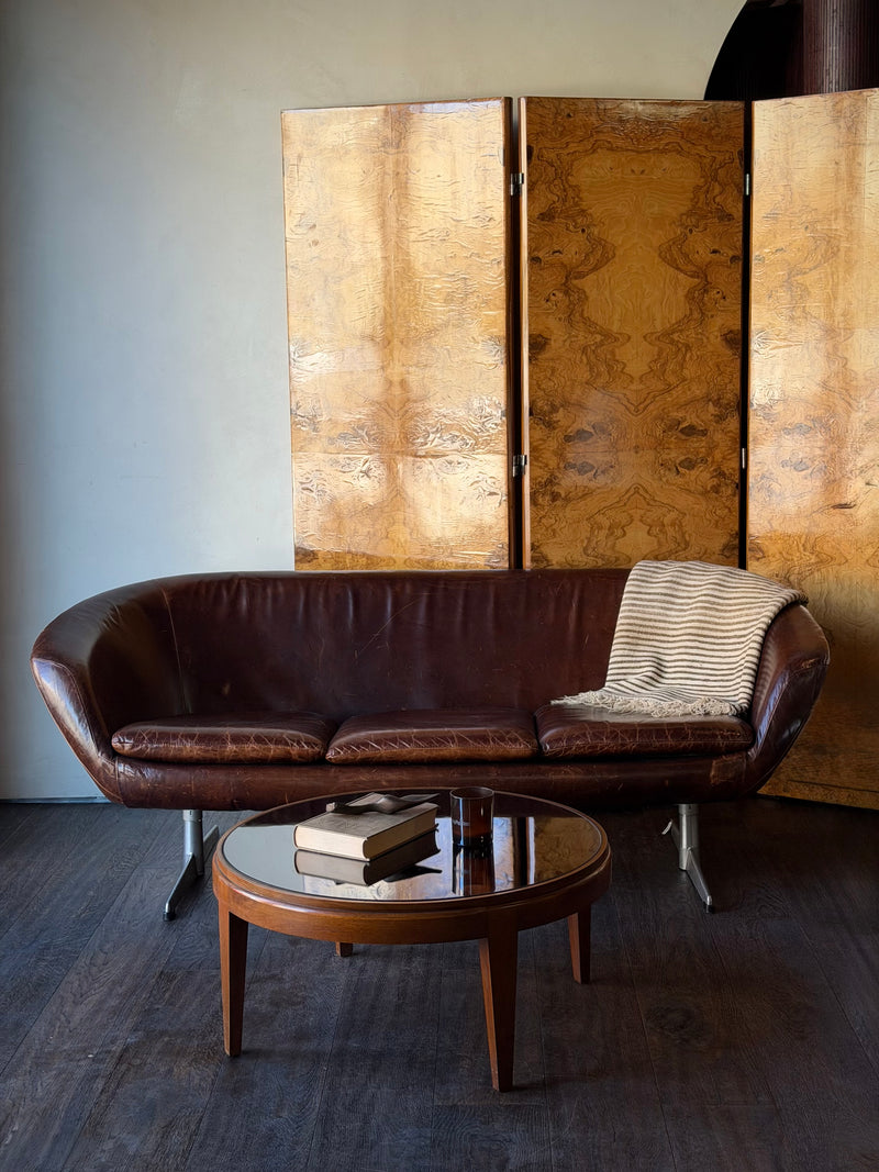 Swedish Mid-Century Leather Pod Sofa, 1960s