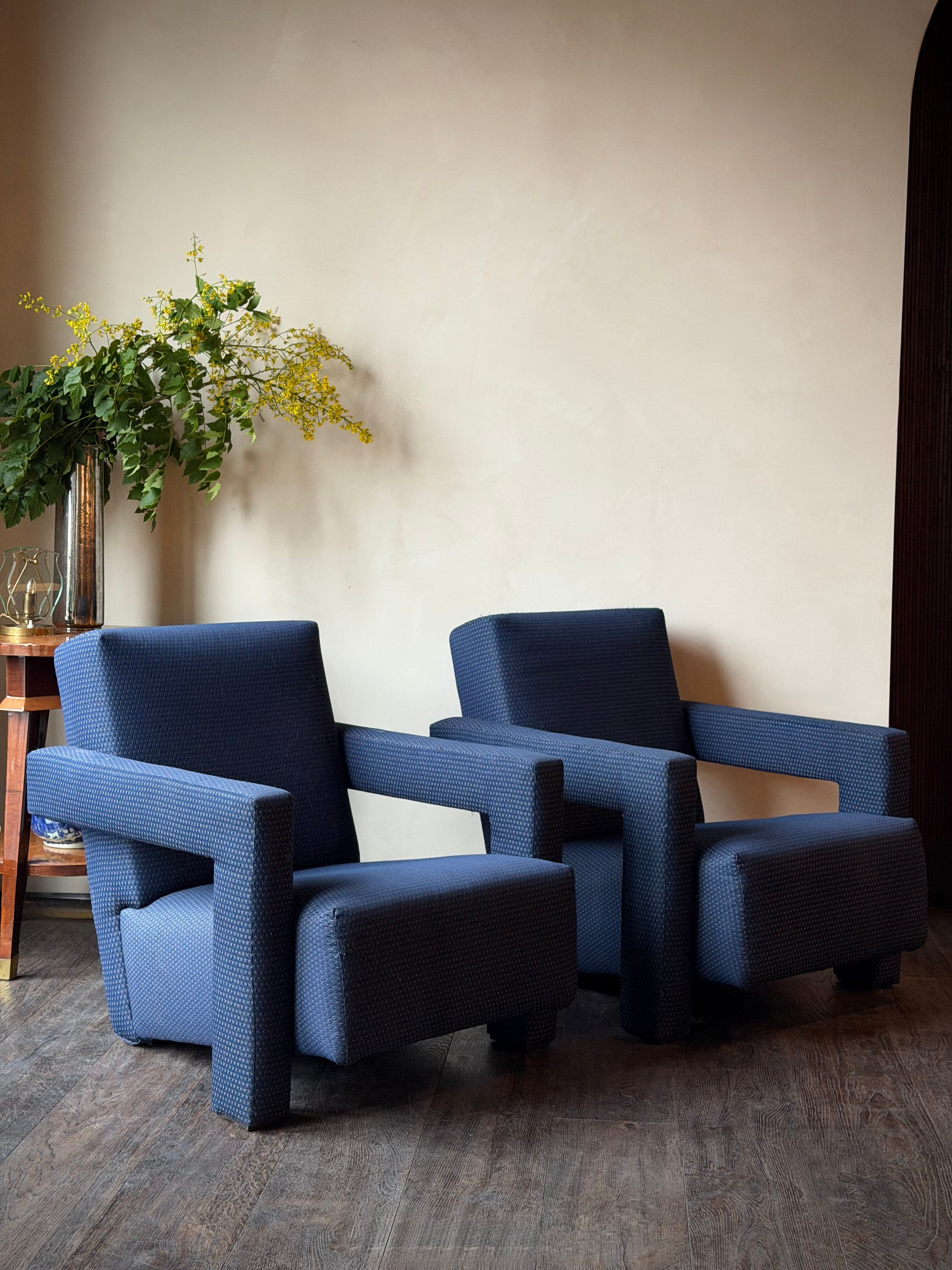 Rietveld Cassina Utrecht Lounge Chairs, Pair