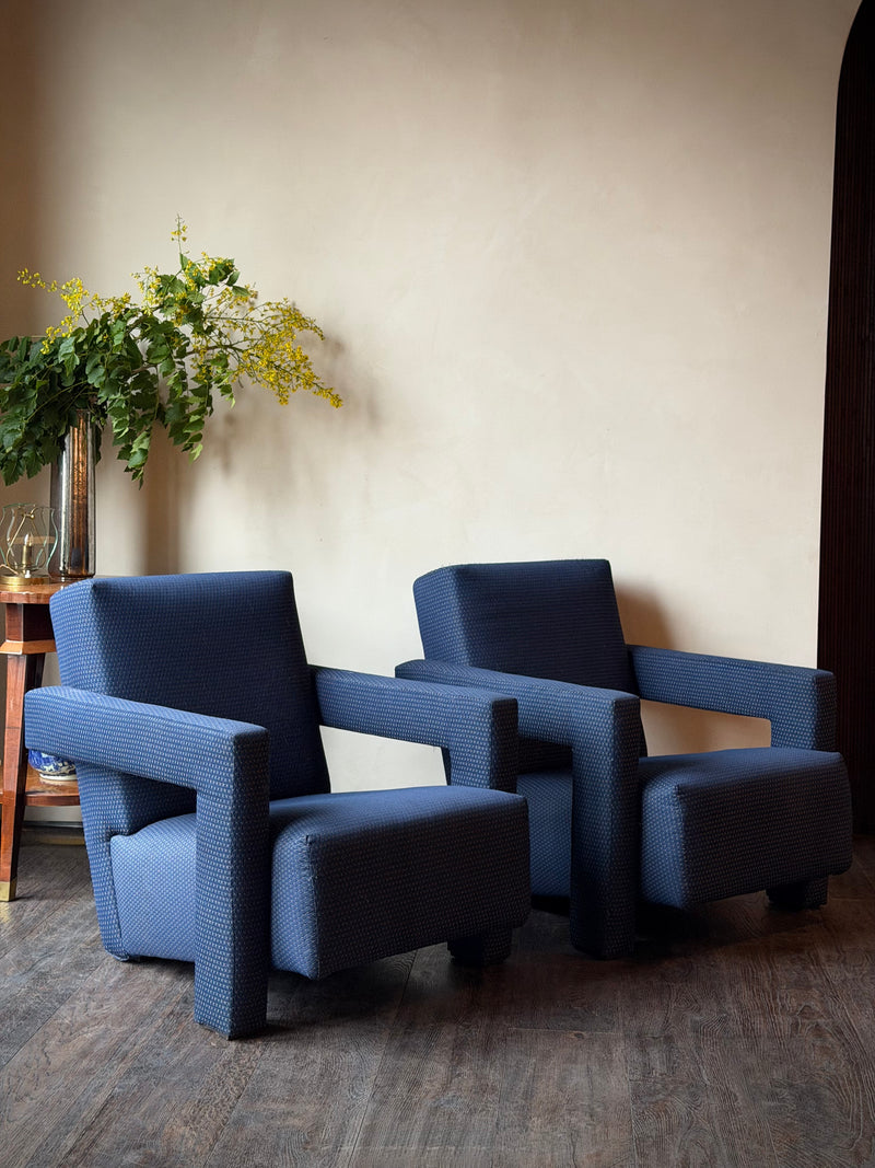 Rietveld Cassina Utrecht Lounge Chairs, Pair