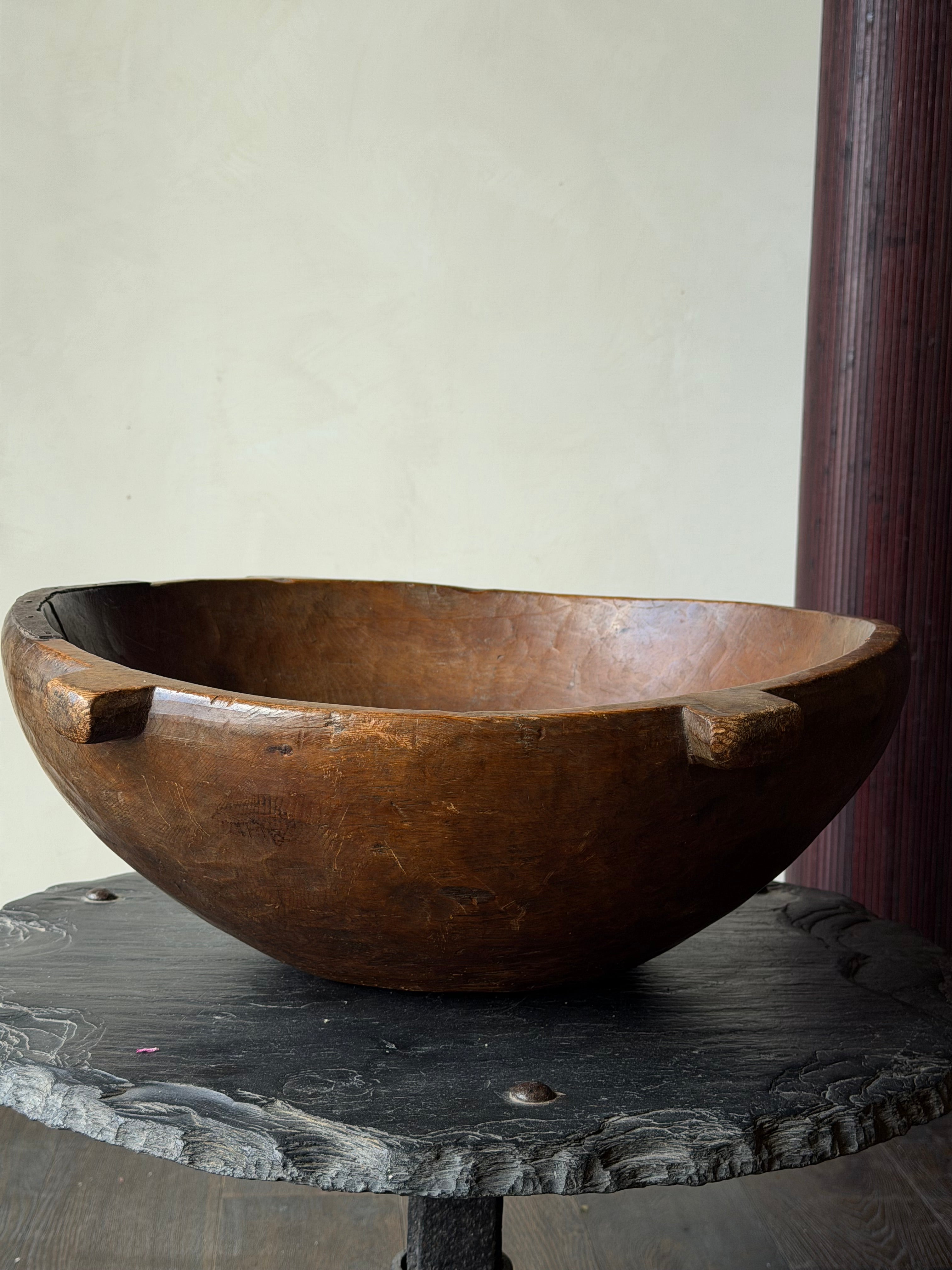 Large Antique Hand Carved Bowl