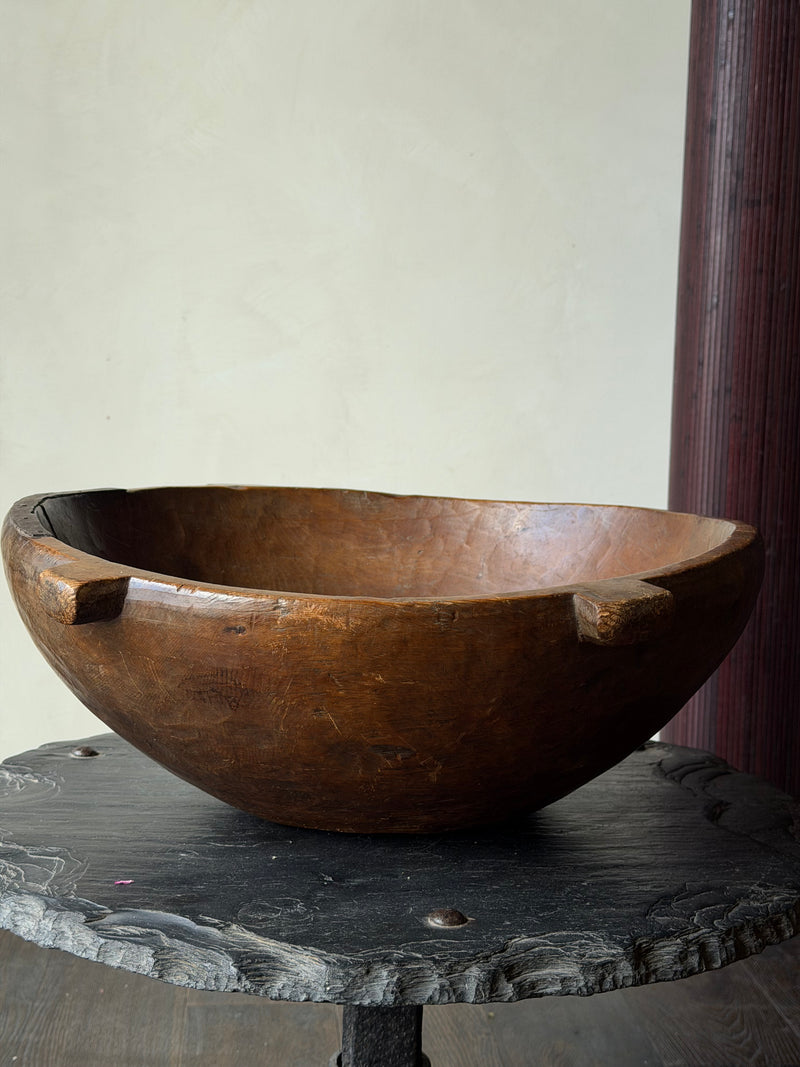 Large Antique Hand Carved Bowl
