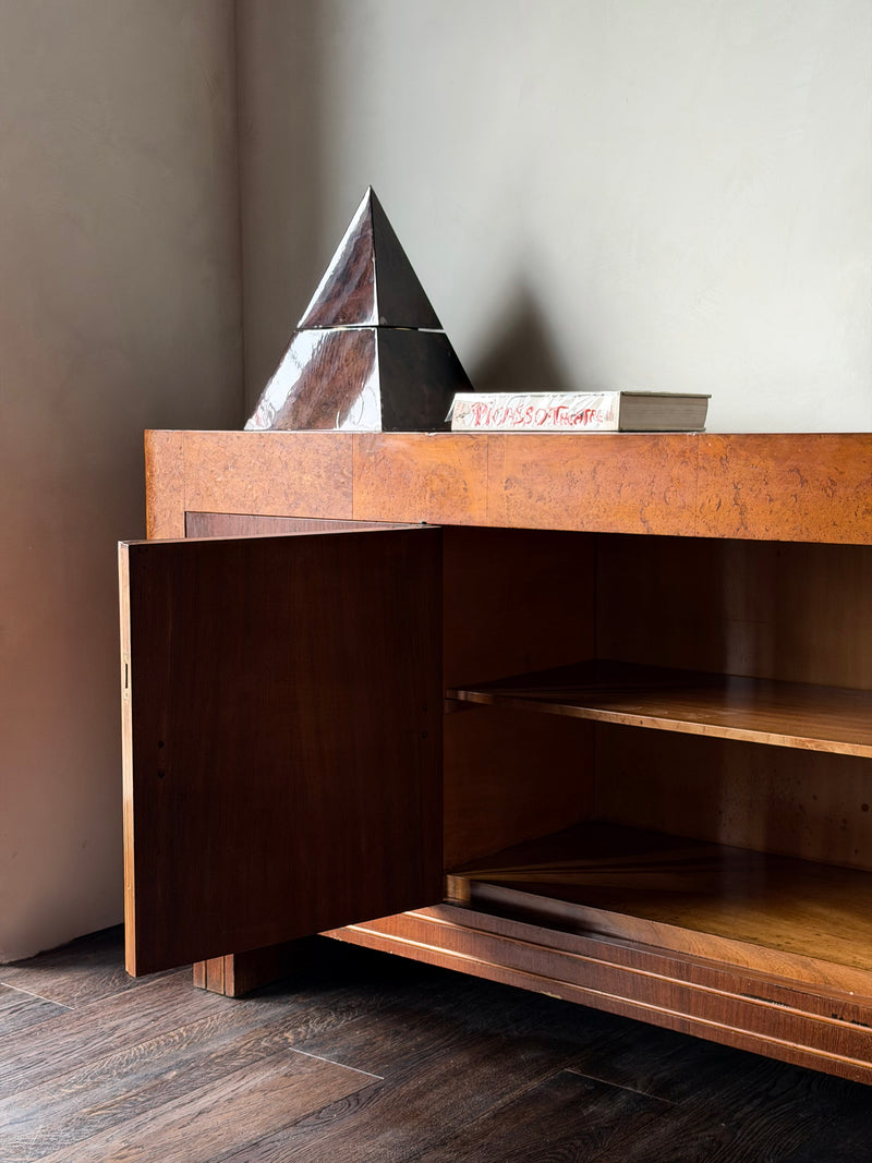 Italian Art Deco Burlwood Sideboard, 1920s