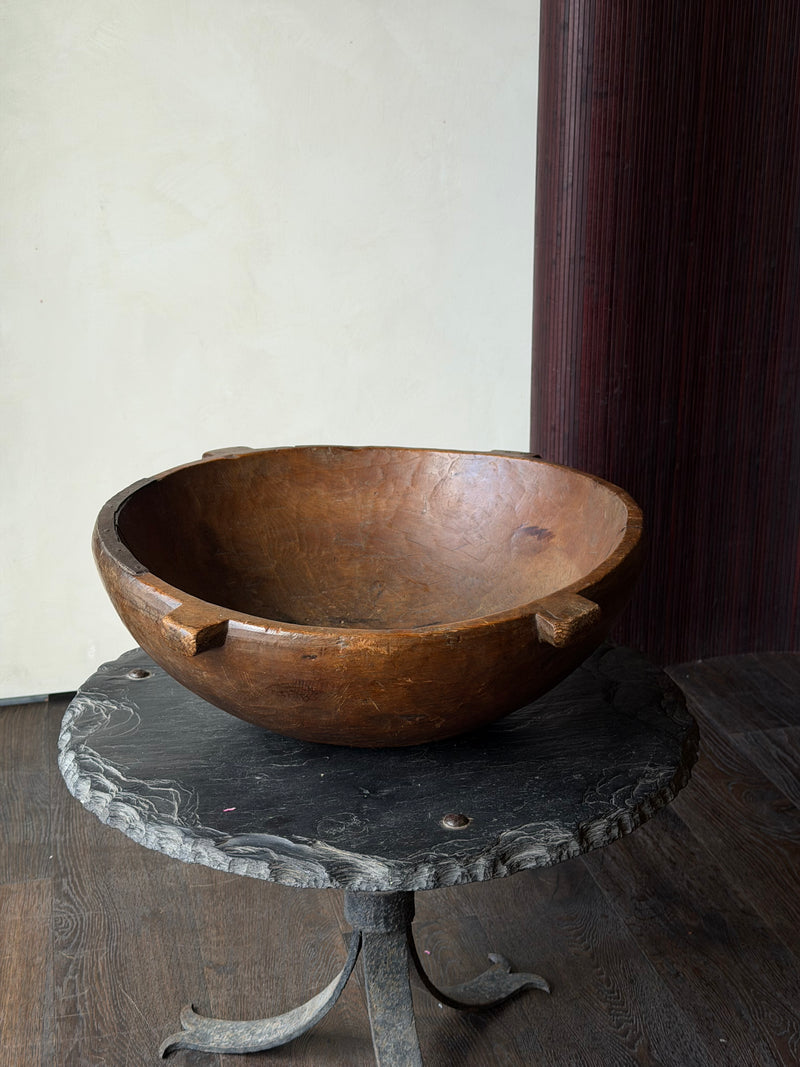 Large Antique Hand Carved Bowl