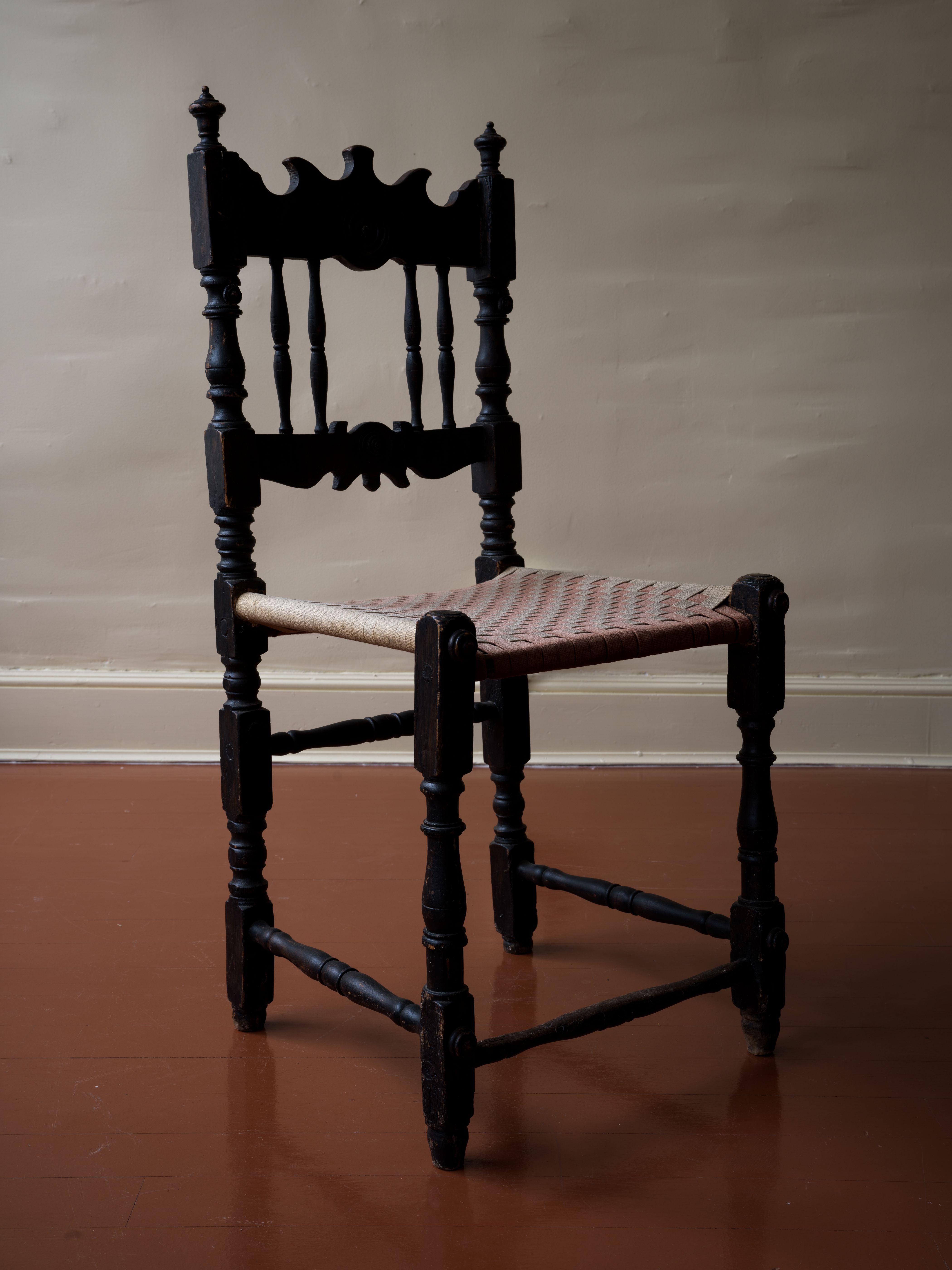 Antique Italian Carved Wood Side Chair