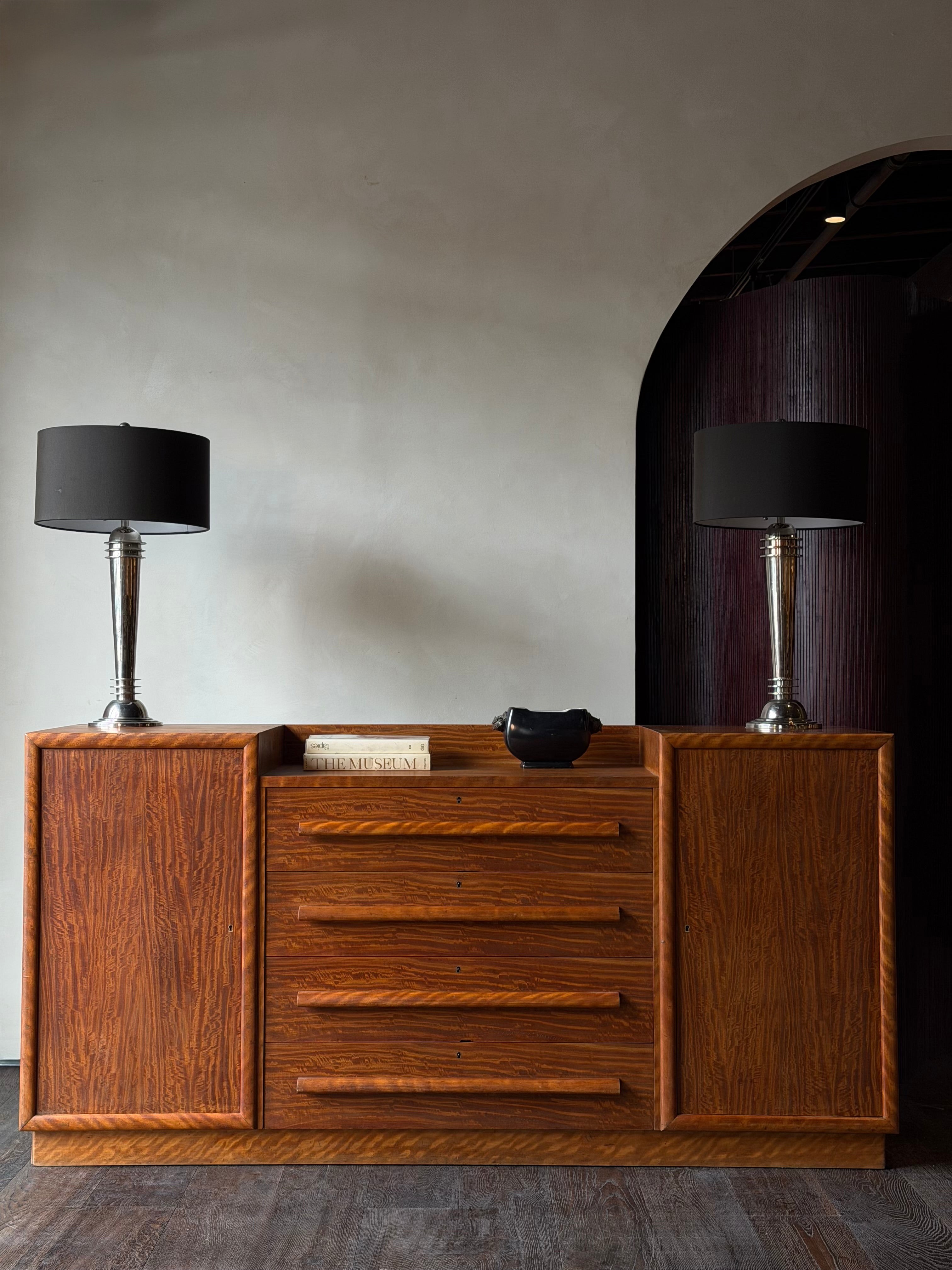 Flame Walnut Veneer Sideboard