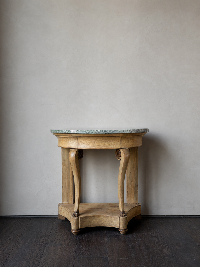 19th Century Marble Demi Lune Console Table