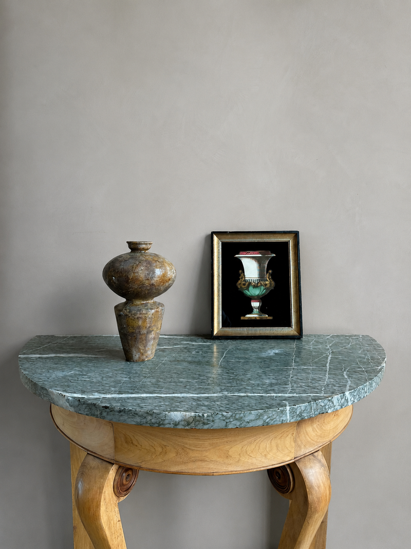 19th Century Marble Demi Lune Console Table