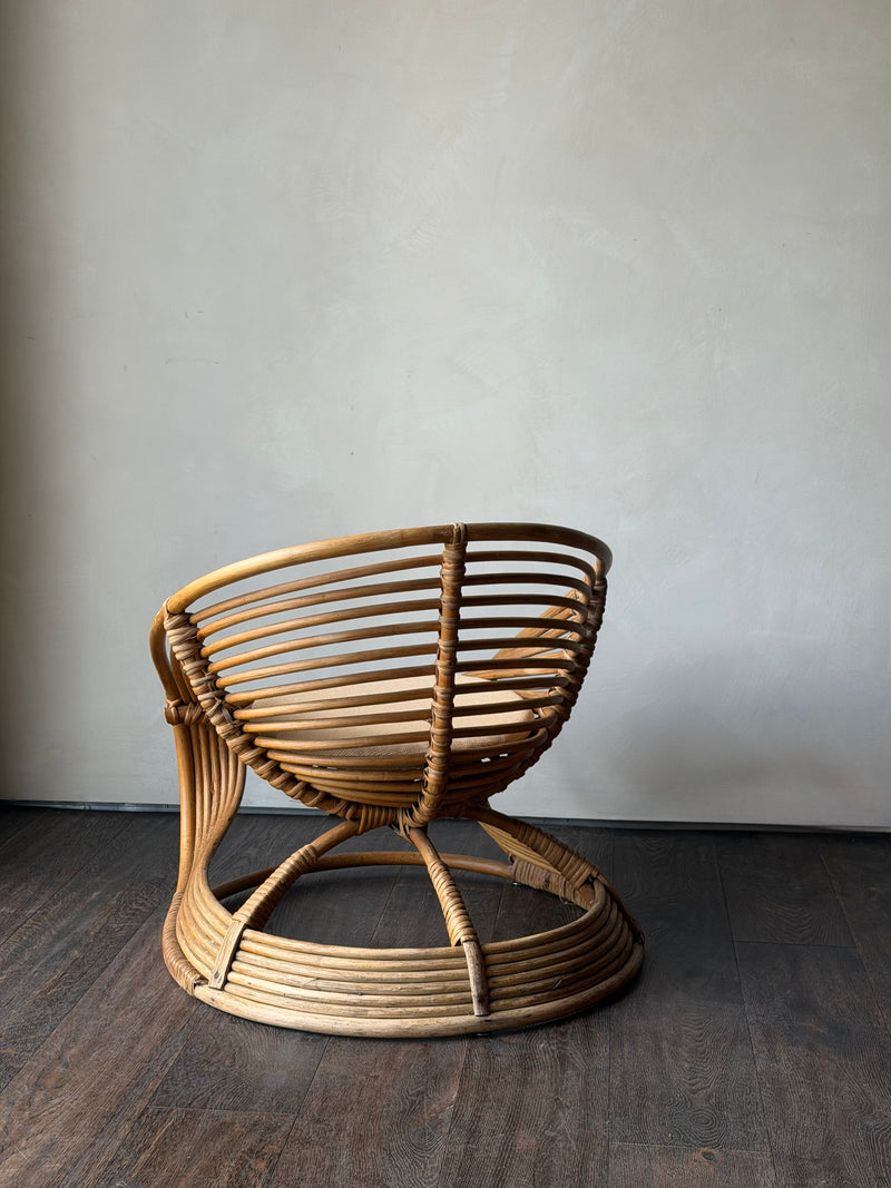 Sculptural Bent Rattan Lounge Chair