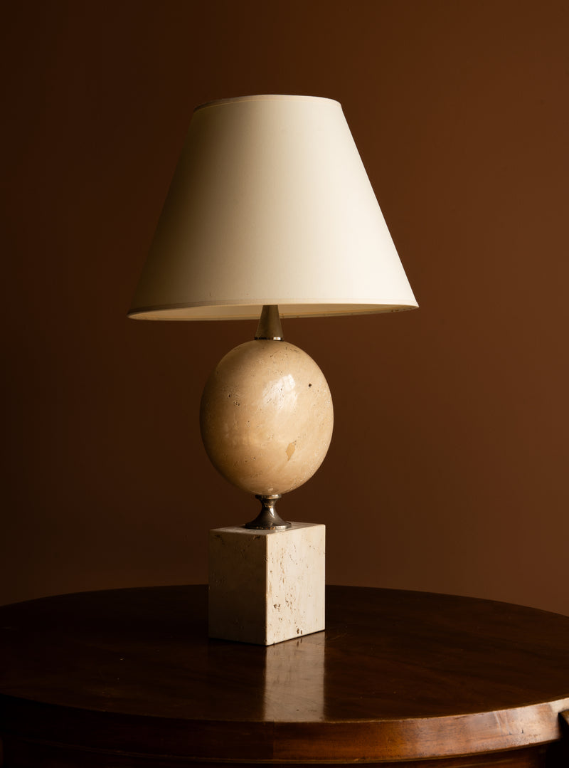 Travertine Table Lamp by Philippe Barbier, c. 1970