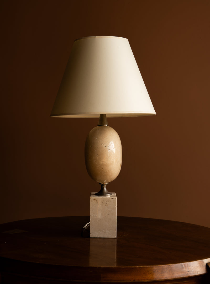 Travertine Table Lamp by Philippe Barbier, c. 1970
