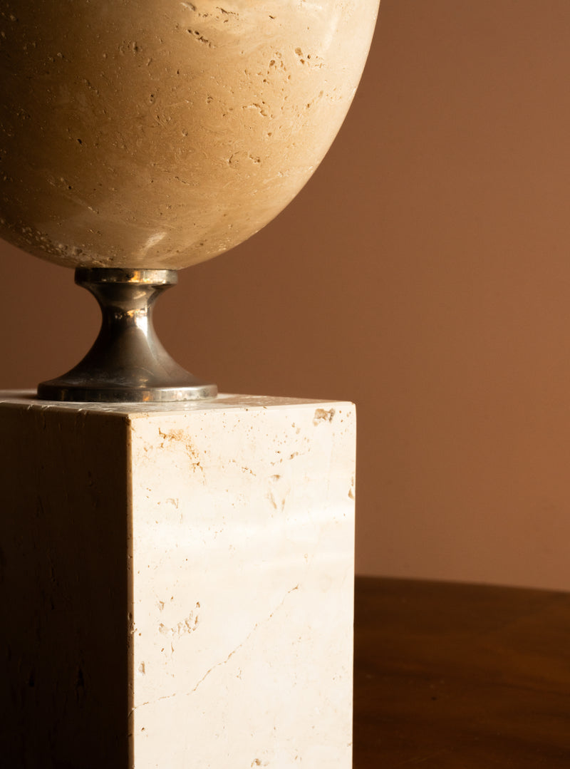 Travertine Table Lamp by Philippe Barbier, c. 1970