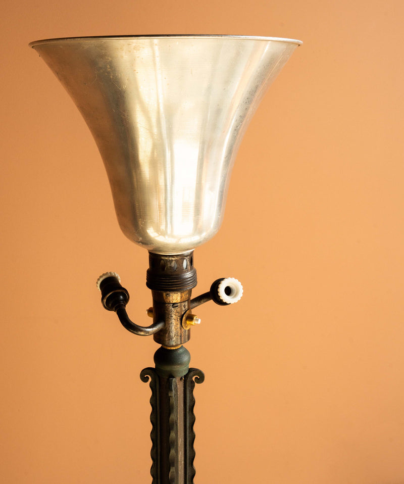 French Art Deco Iron Floor Lamp by Ateliers Etlin, Paris