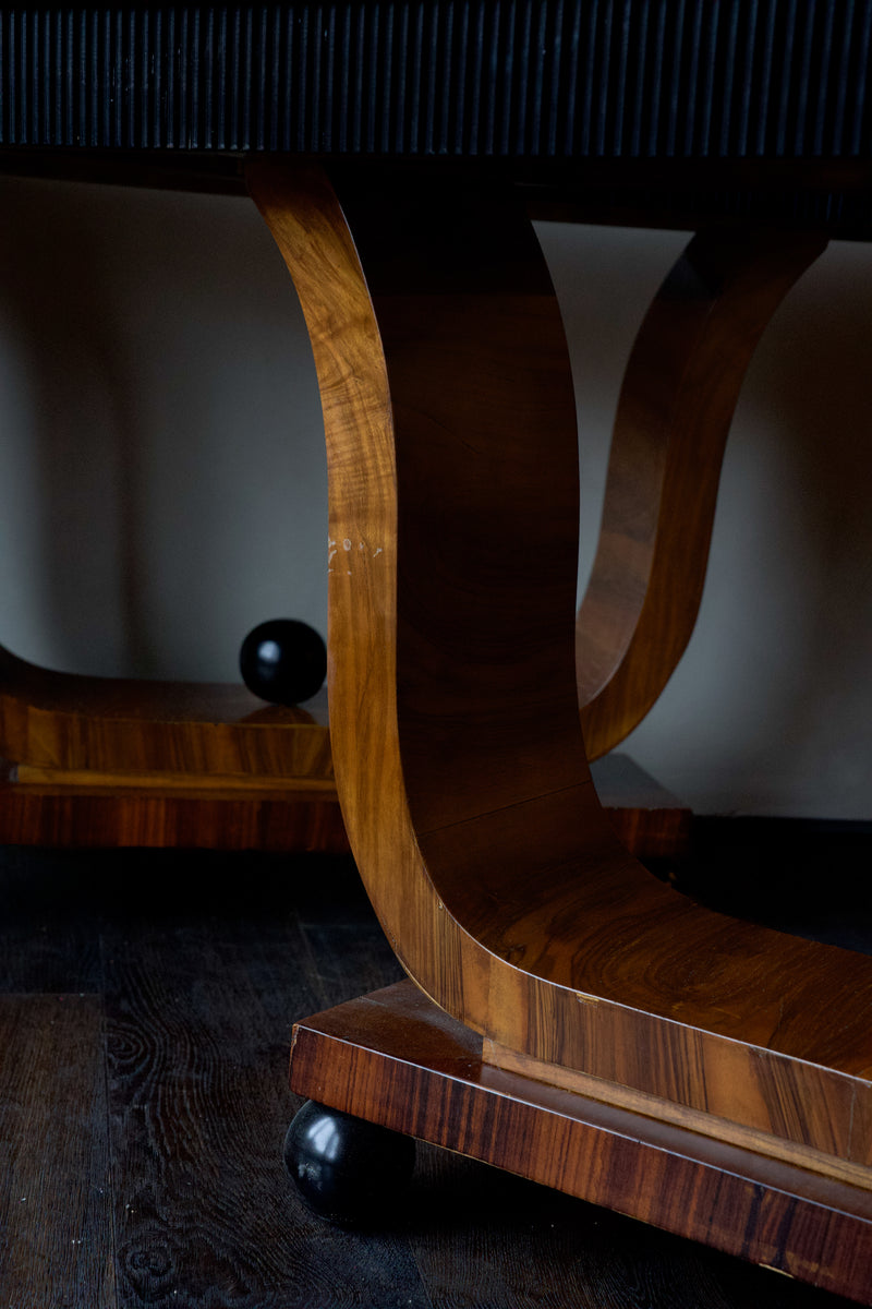 Pair of Art Deco Walnut Console Tables