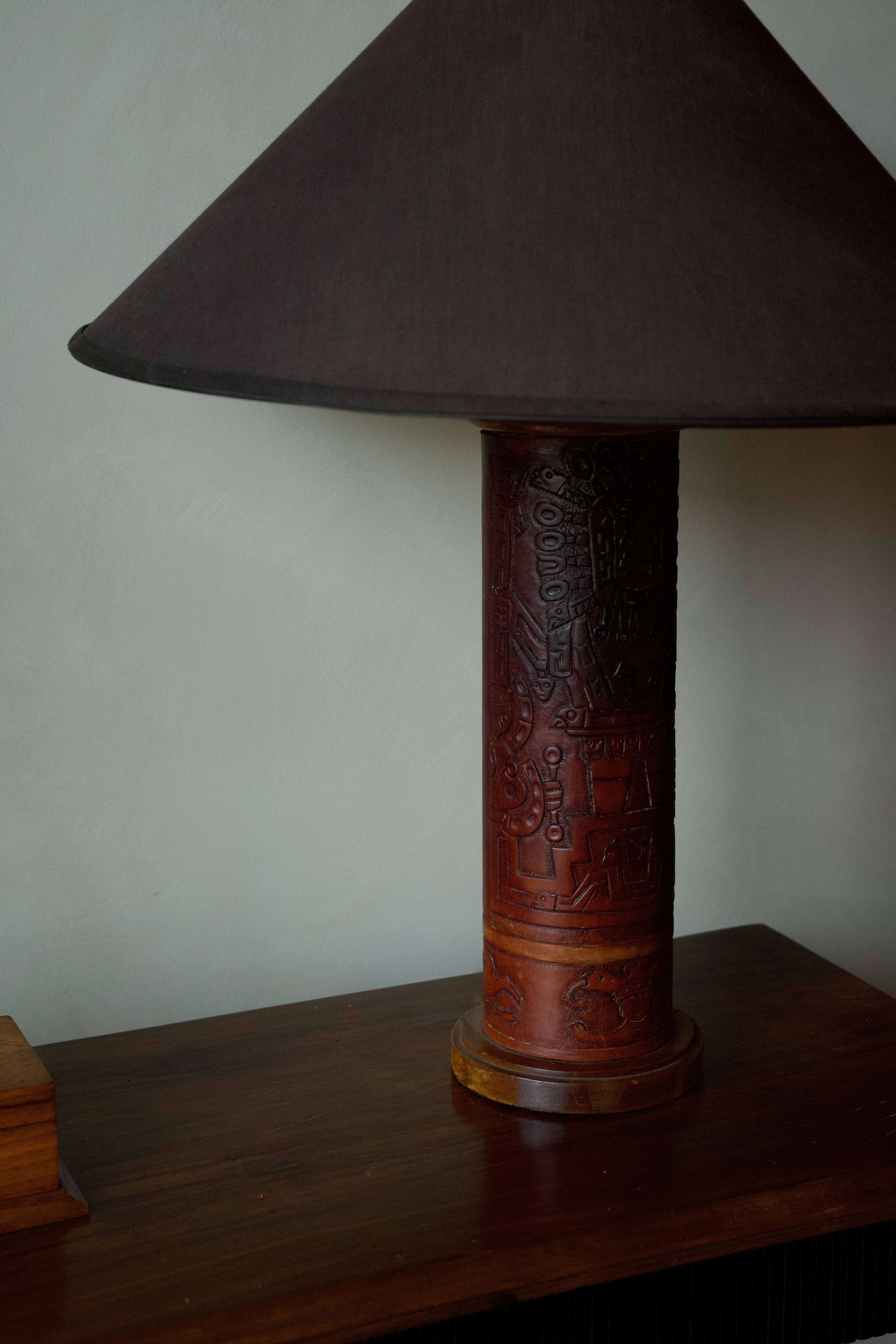 20th Century Tooled Leather Table Lamps