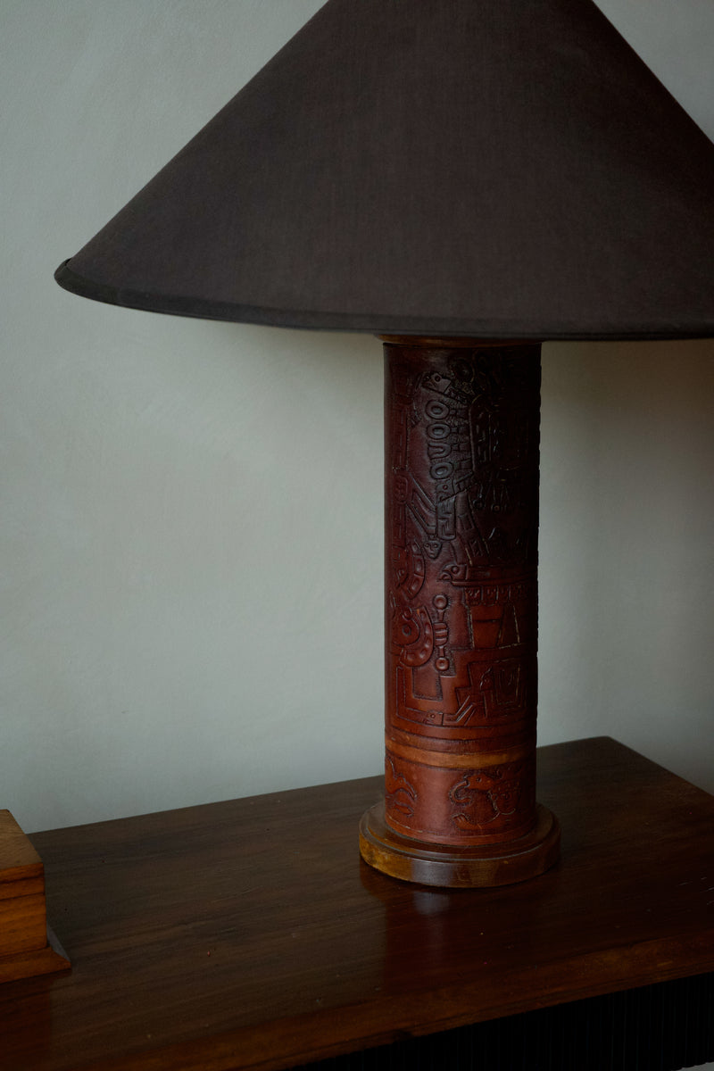 20th Century Tooled Leather Table Lamps