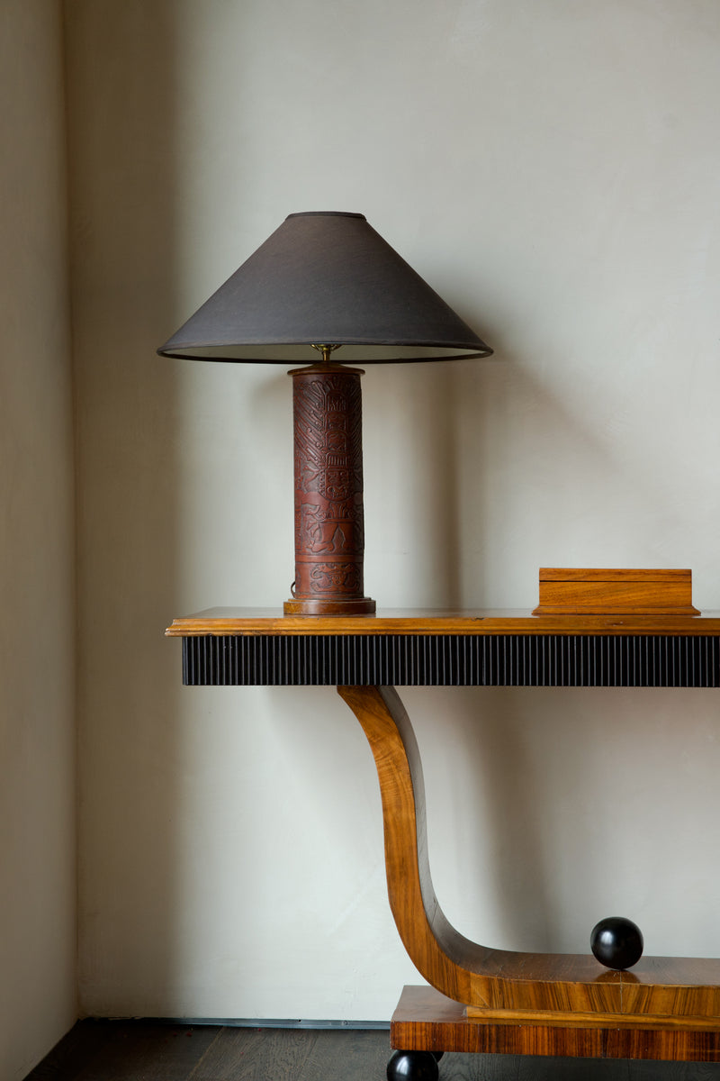 20th Century Tooled Leather Table Lamps