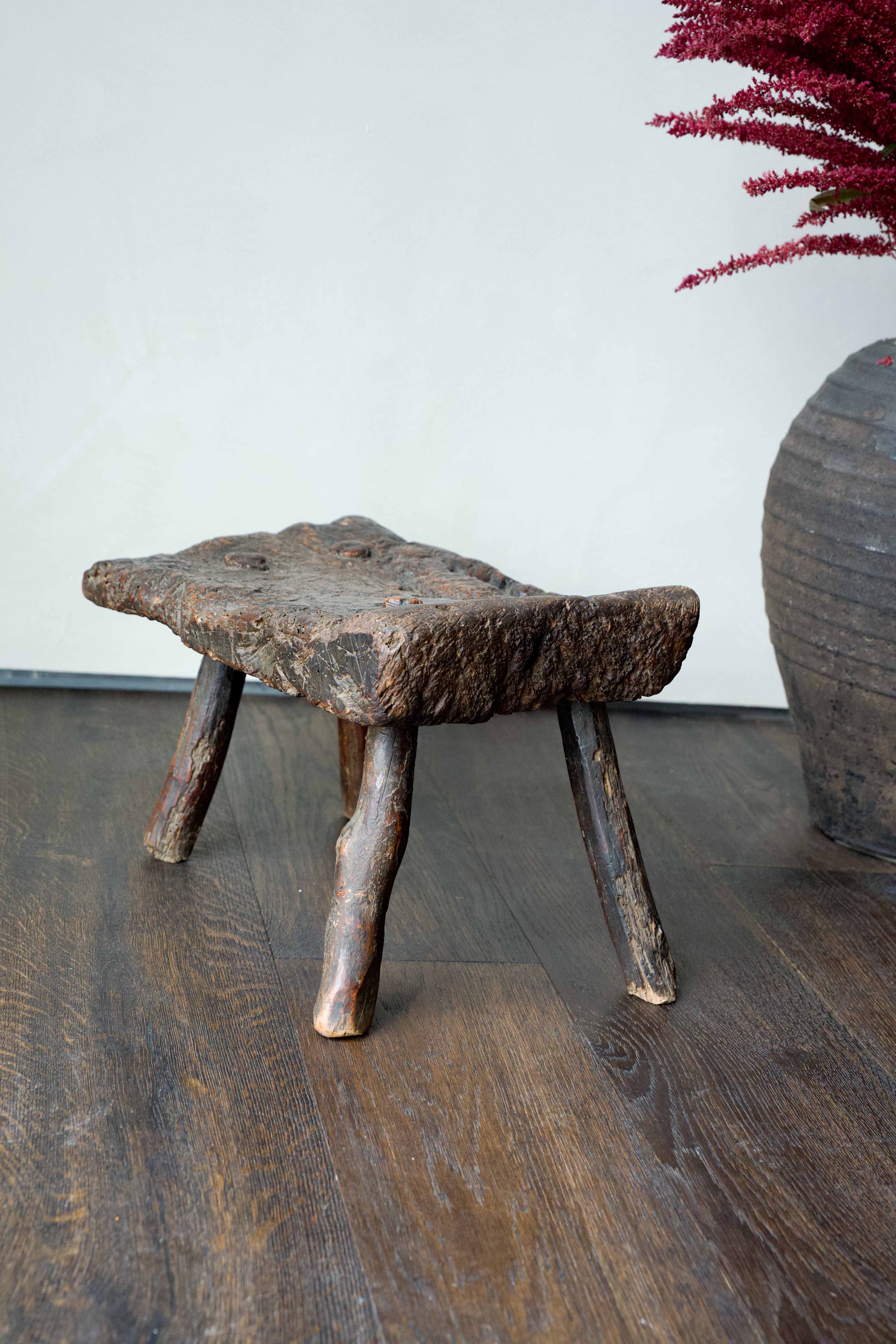 Carved Wooden Stool, c. 1900