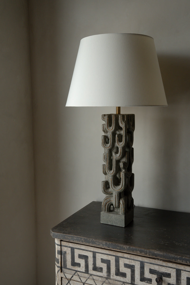 Midcentury Brutalist Chalk Lamp