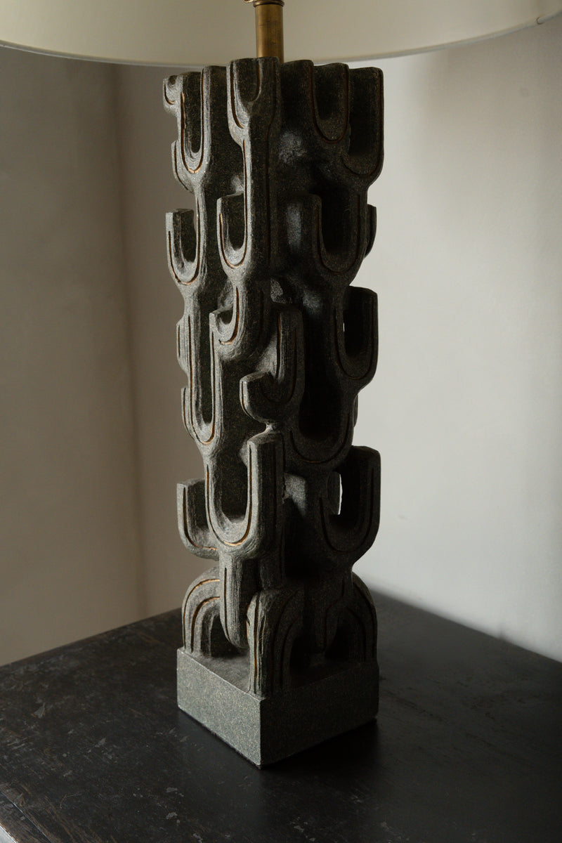 Midcentury Brutalist Chalk Lamp