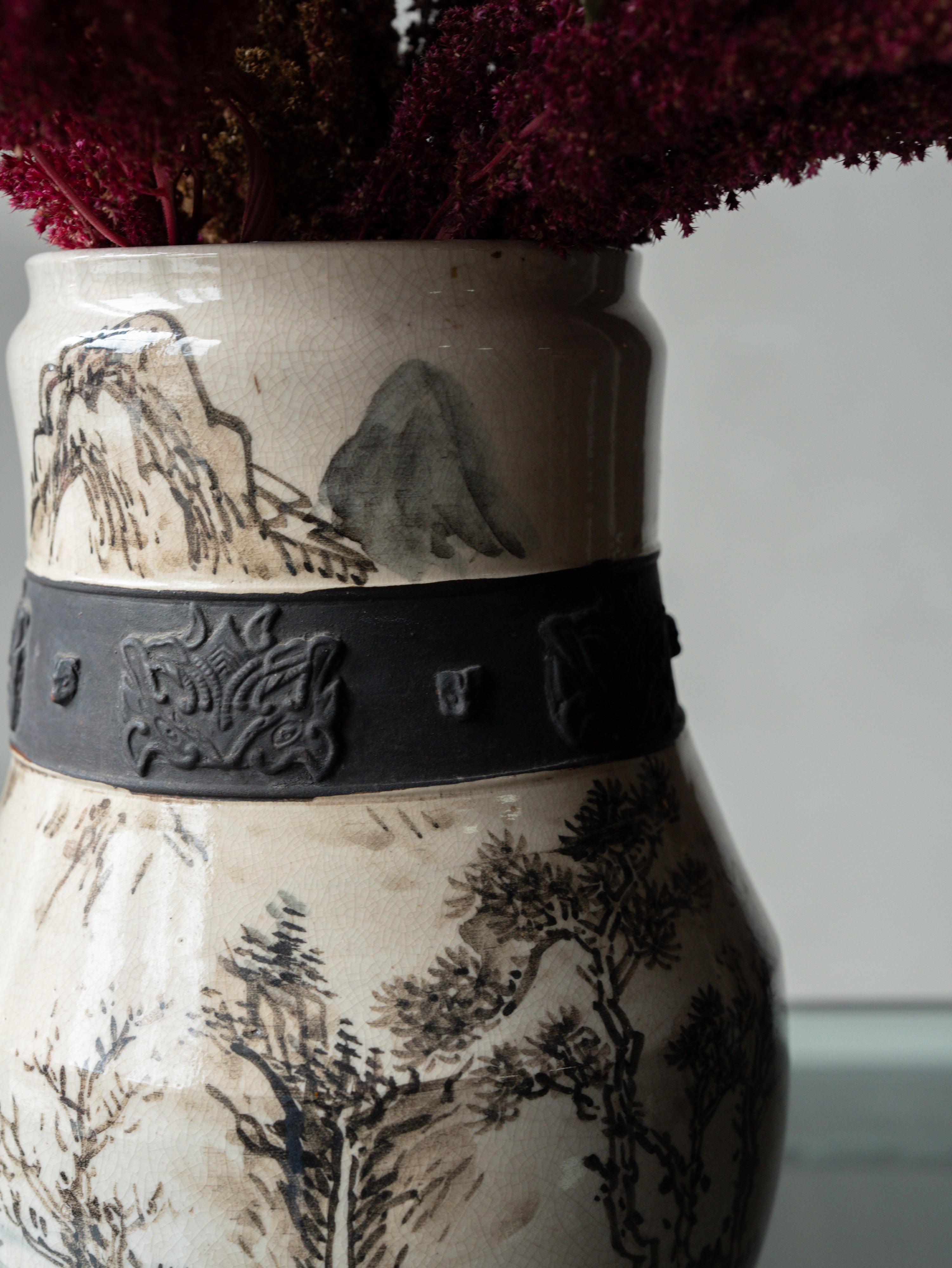 Hand-Painted Ceramic Landscape