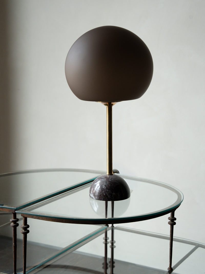 Purple Frosted Glass Globe Lamps, Pair