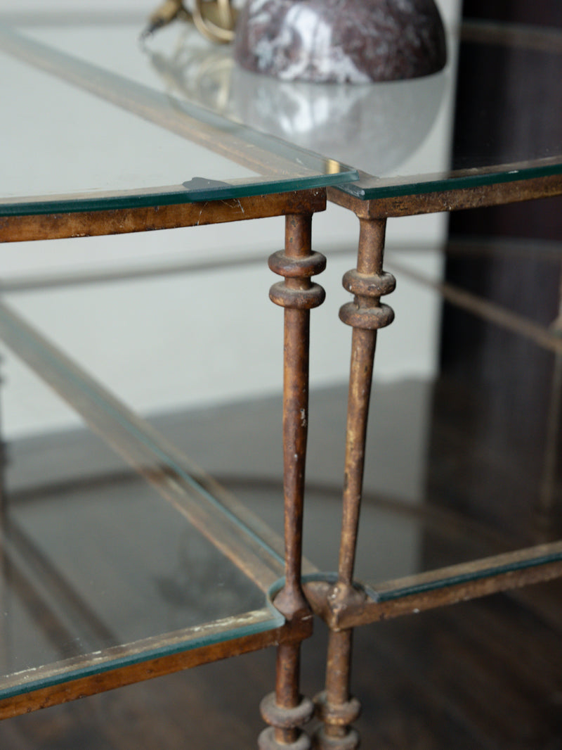 Iron Tiered Tables in manner of Giacometti, Pair