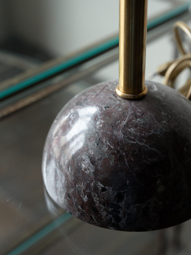 Purple Frosted Glass Globe Lamps, Pair