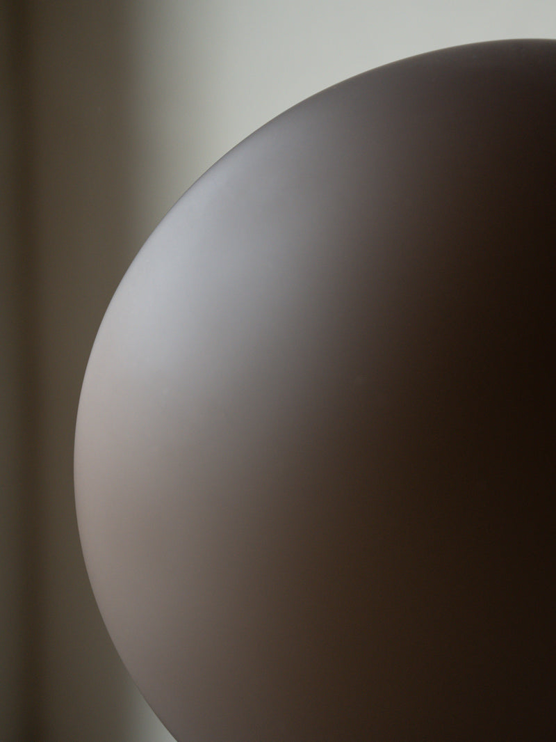 Purple Frosted Glass Globe Lamps, Pair