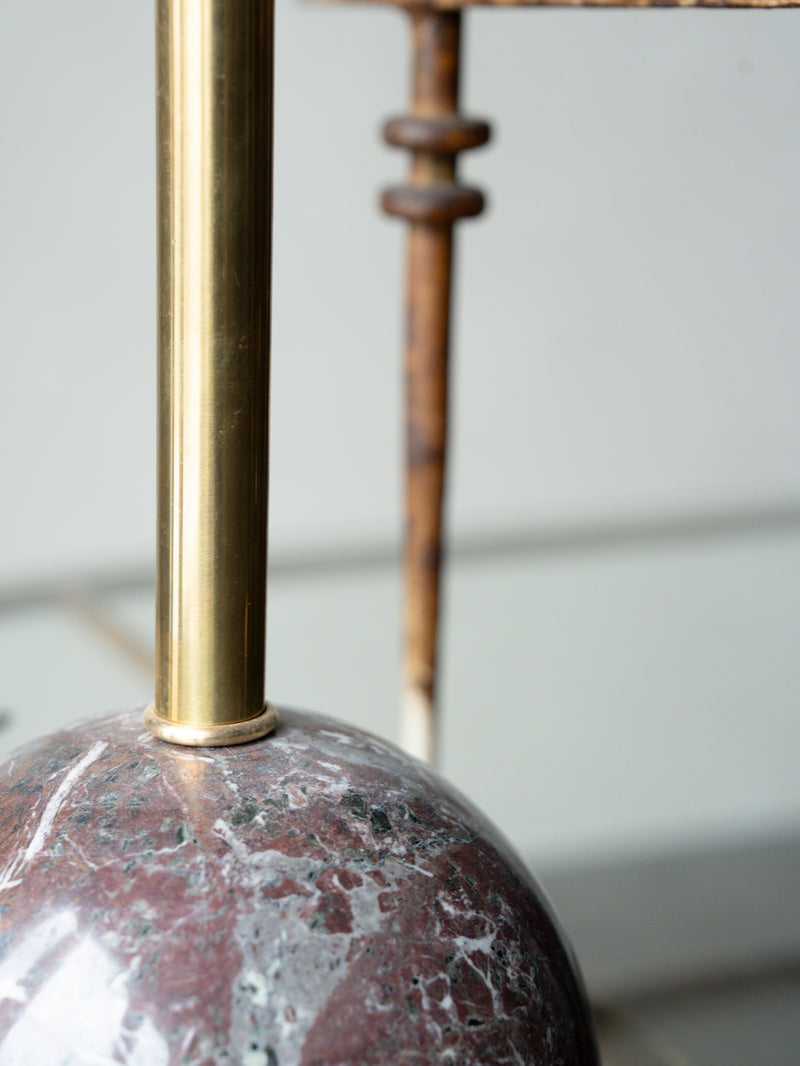 Purple Frosted Glass Globe Lamps, Pair