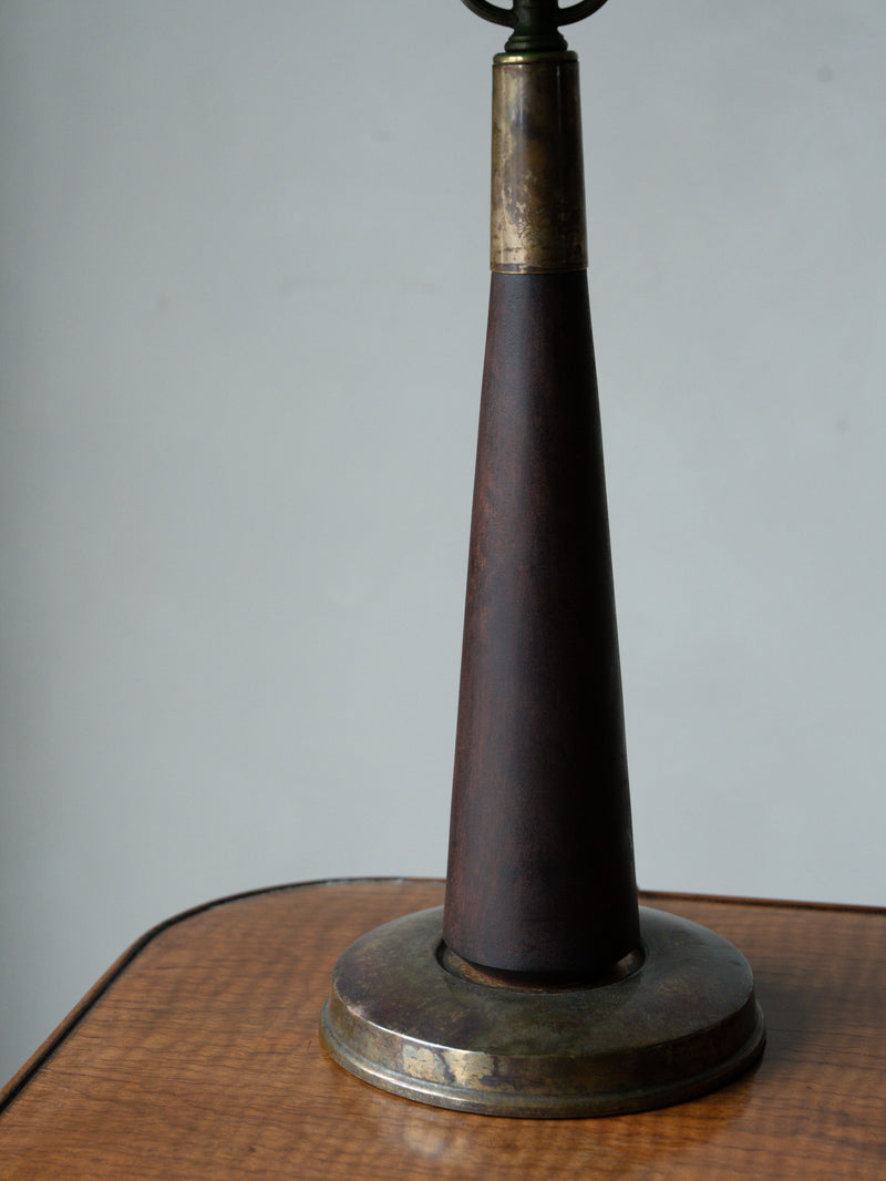 German Green Glass Lamp, c 1910