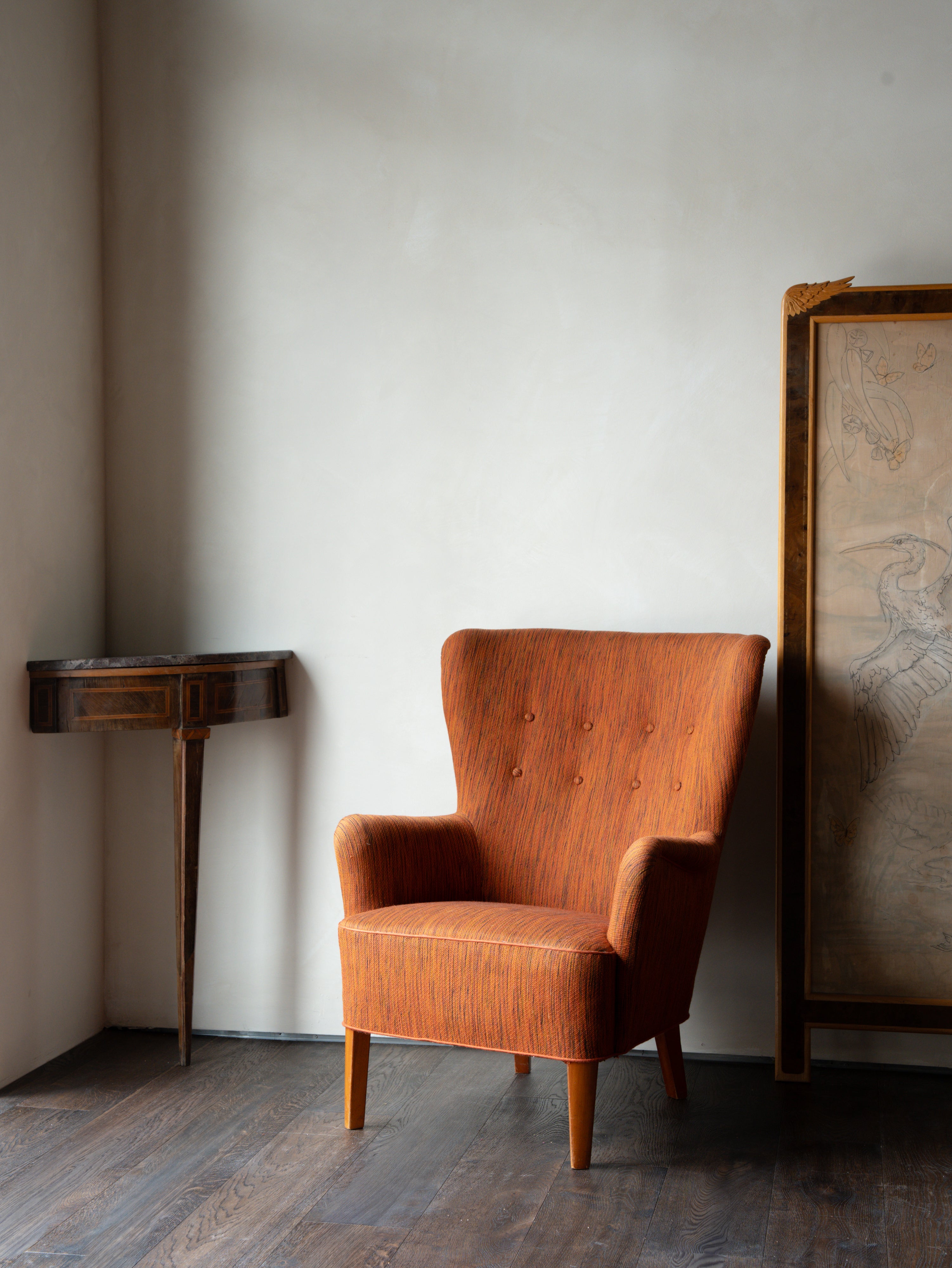 18th c Genoa Louis 17th style corner tables, Pair