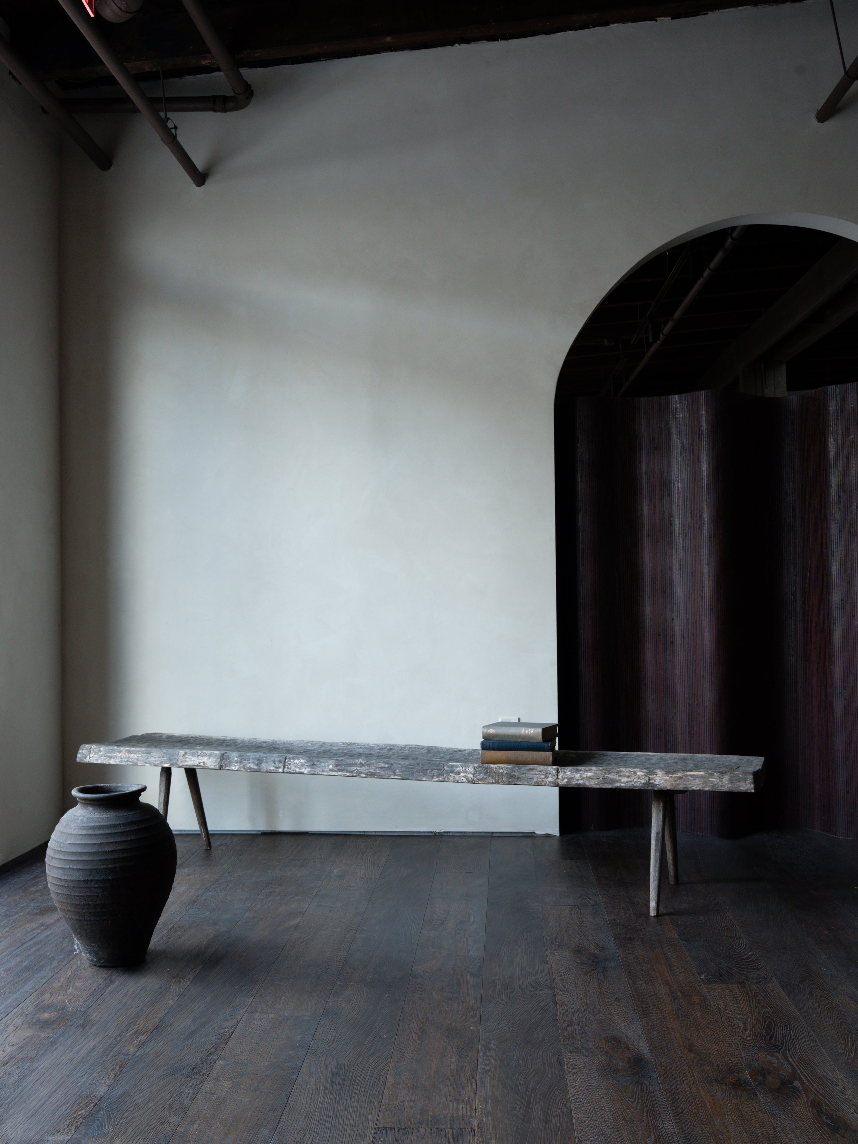 Antique Italian 8' Rustic Wood Bench