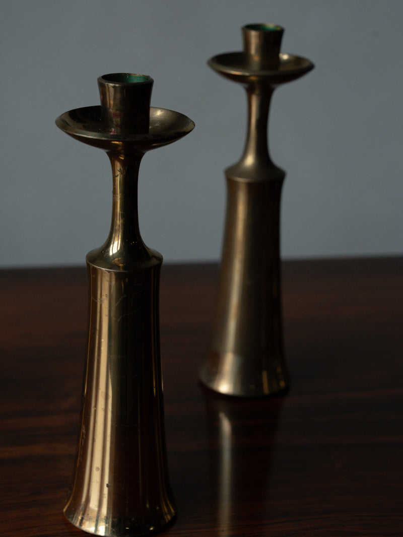 Brass Candlesticks by Jens Quistgaard for Dansk, Set of 6