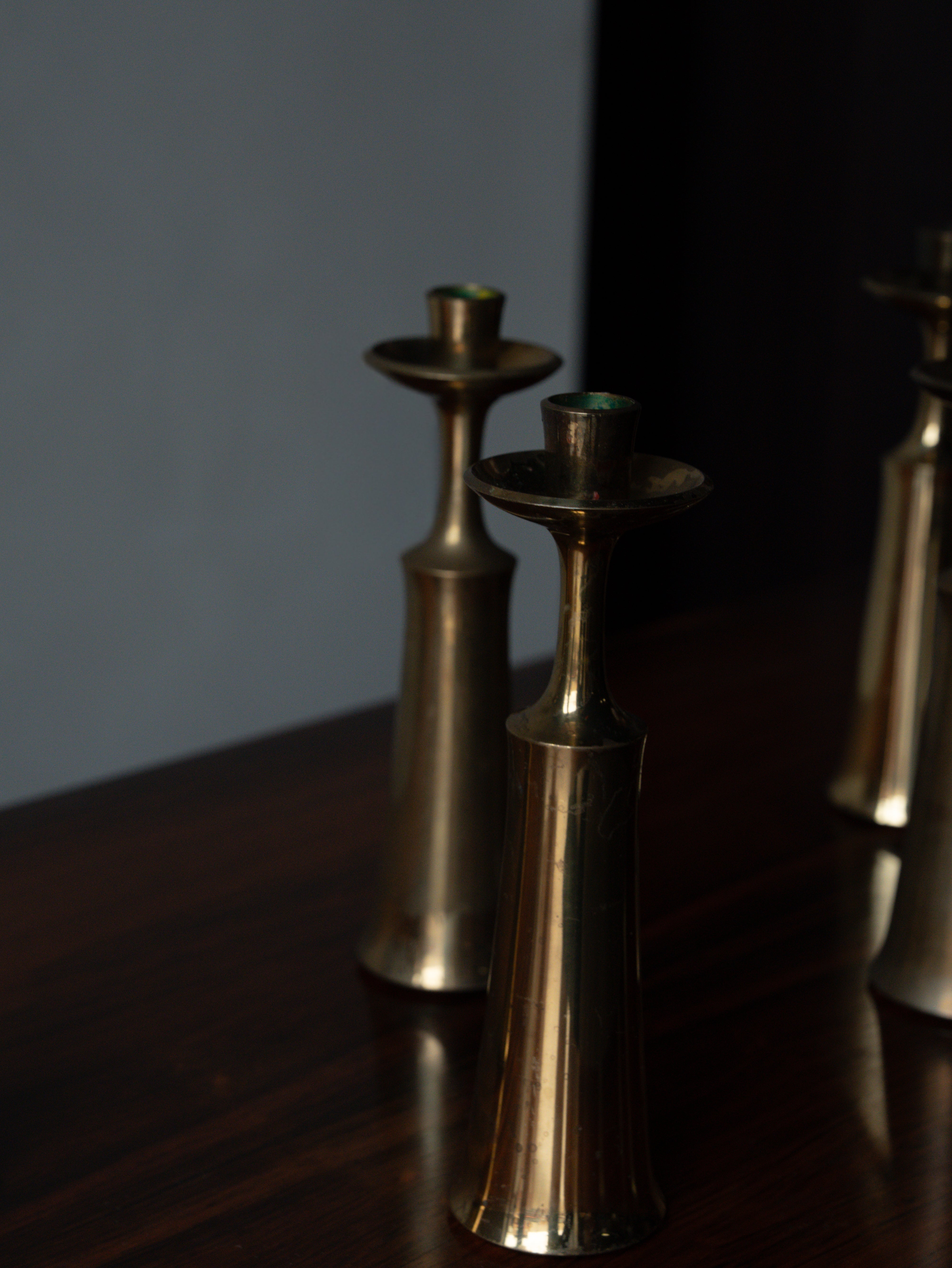Brass Candlesticks by Jens Quistgaard for Dansk, Set of 6