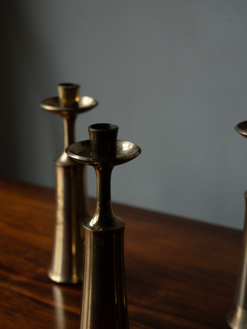 Brass Candlesticks by Jens Quistgaard for Dansk, Set of 6