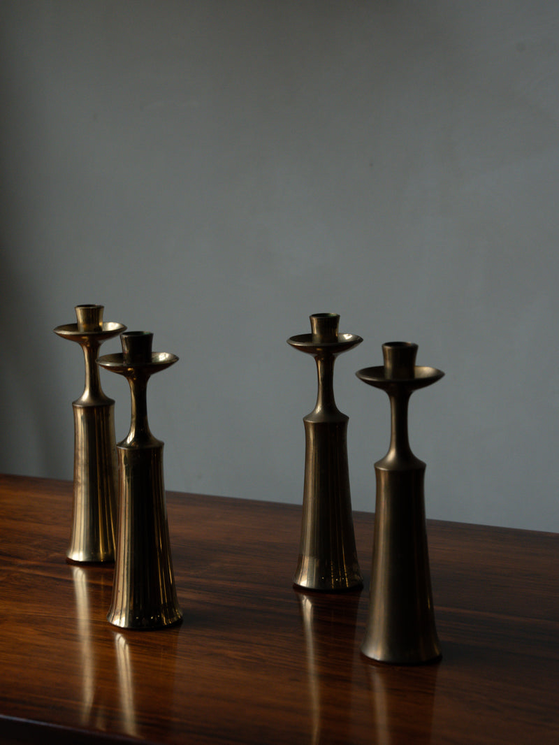 Brass Candlesticks by Jens Quistgaard for Dansk, Set of 6