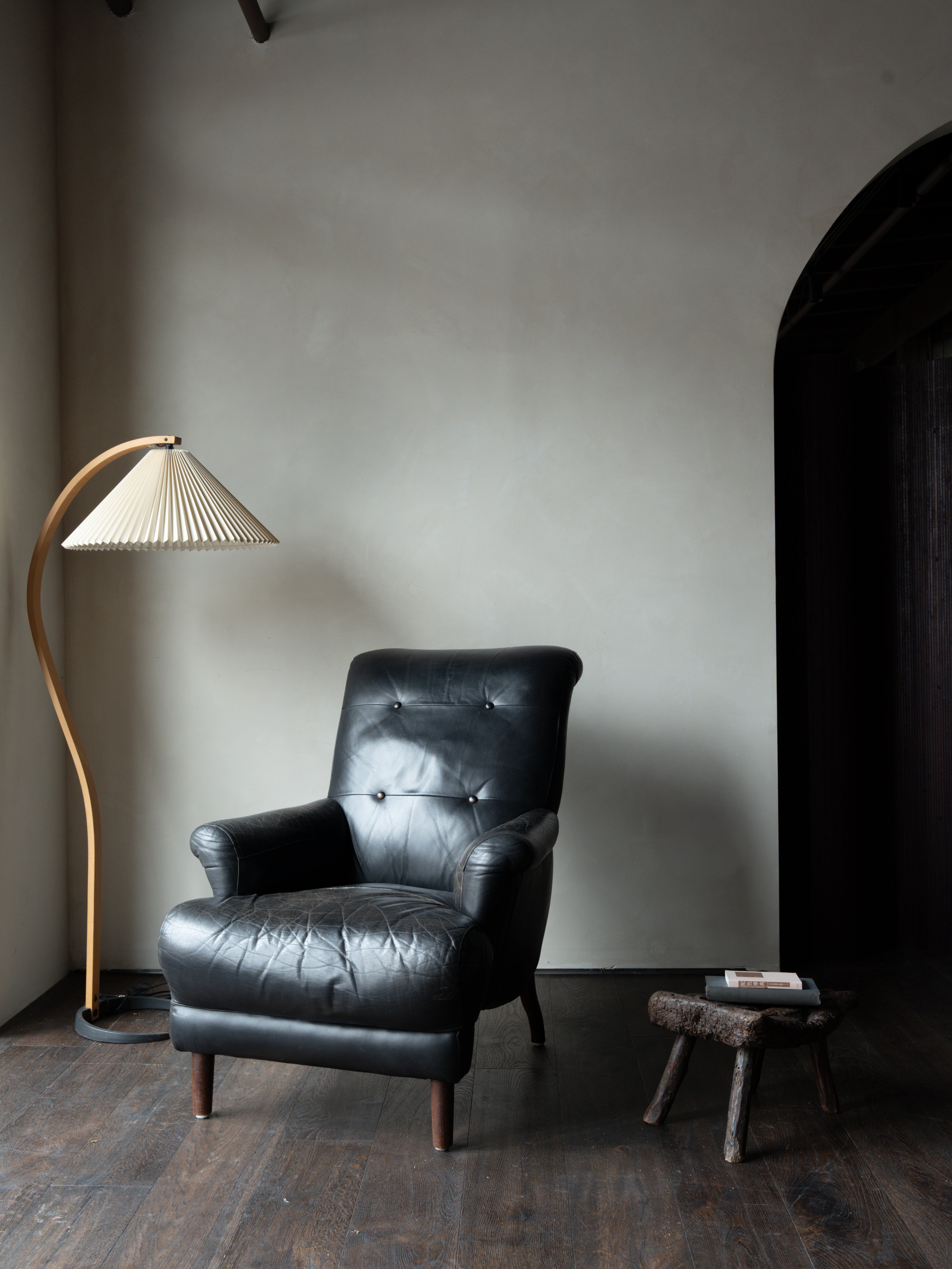 Danish Leather Armchair in the style of Frits Henningsen, c. 1960