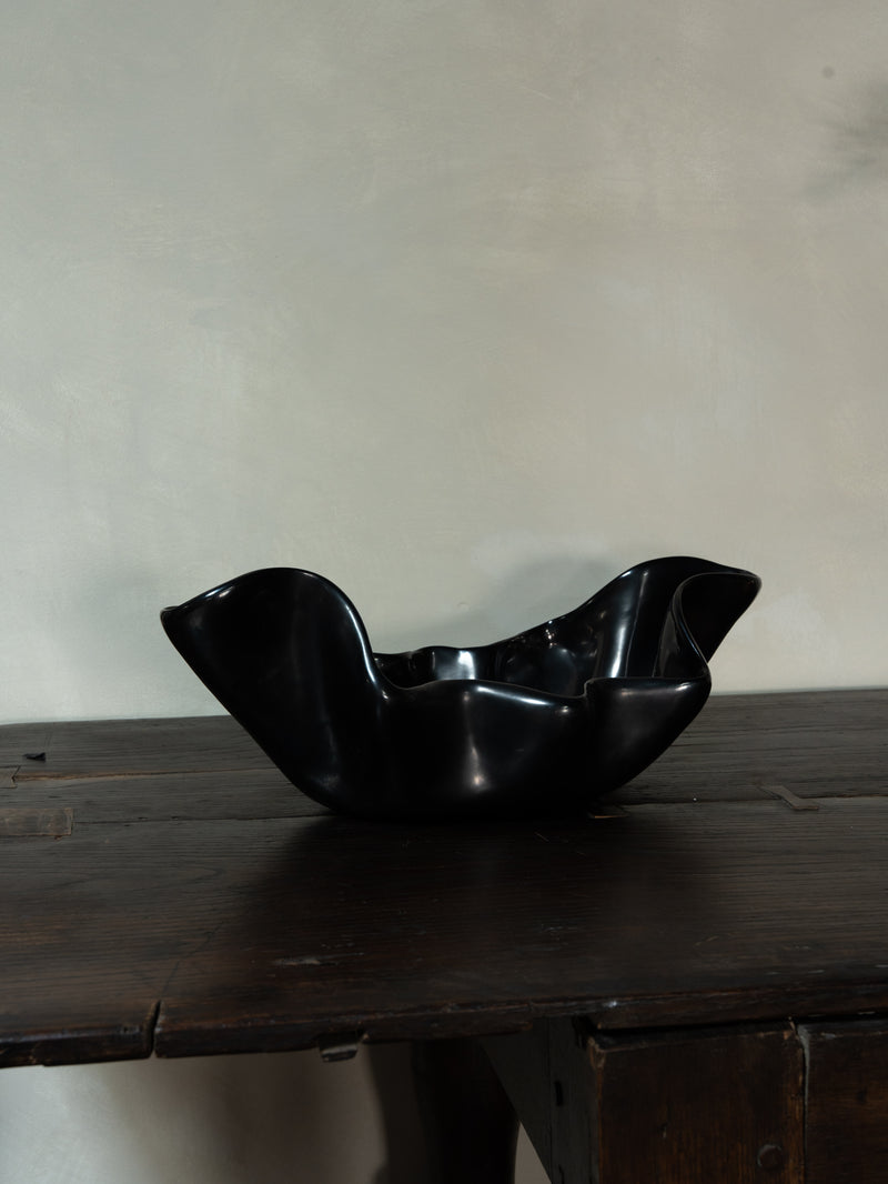 Black Sculptural Bowl, c. 1980