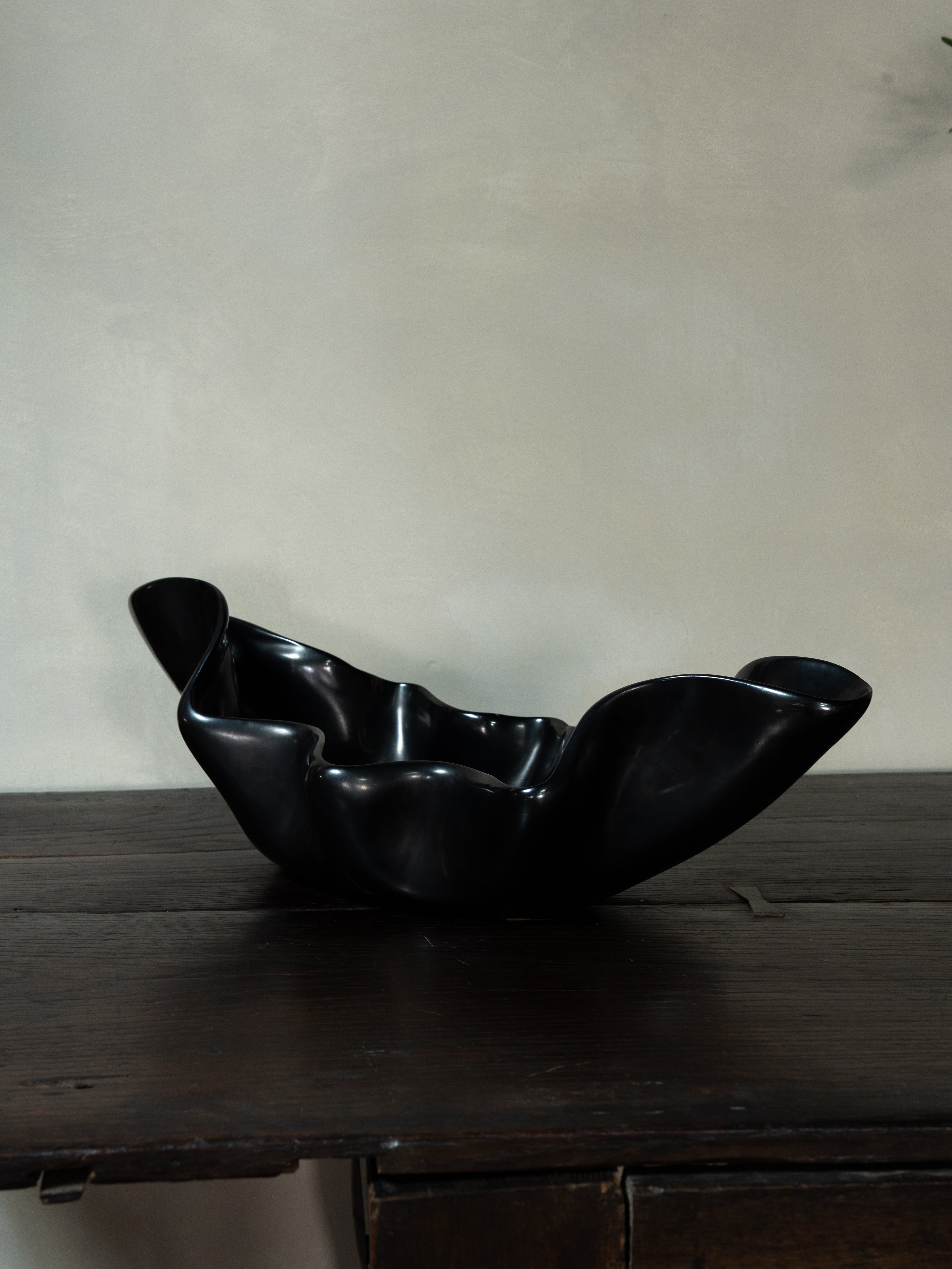 Black Sculptural Bowl, c. 1980