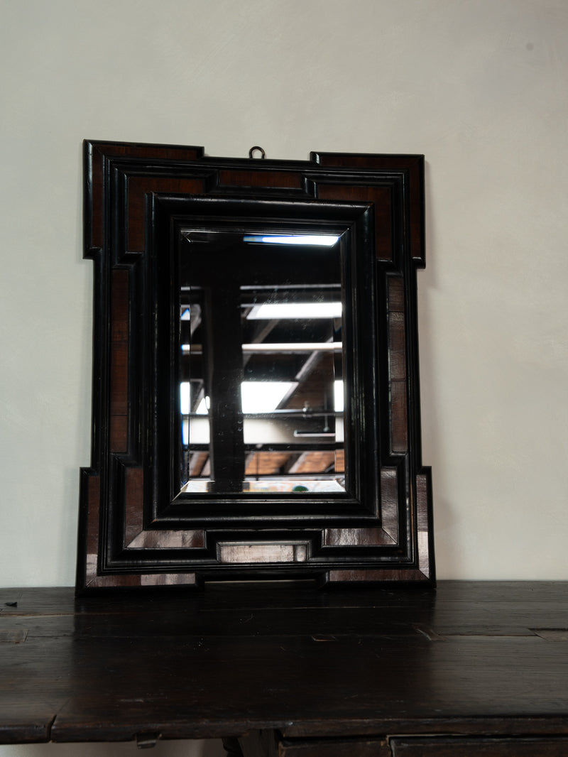 Geometric Ebonized Wood Mirror