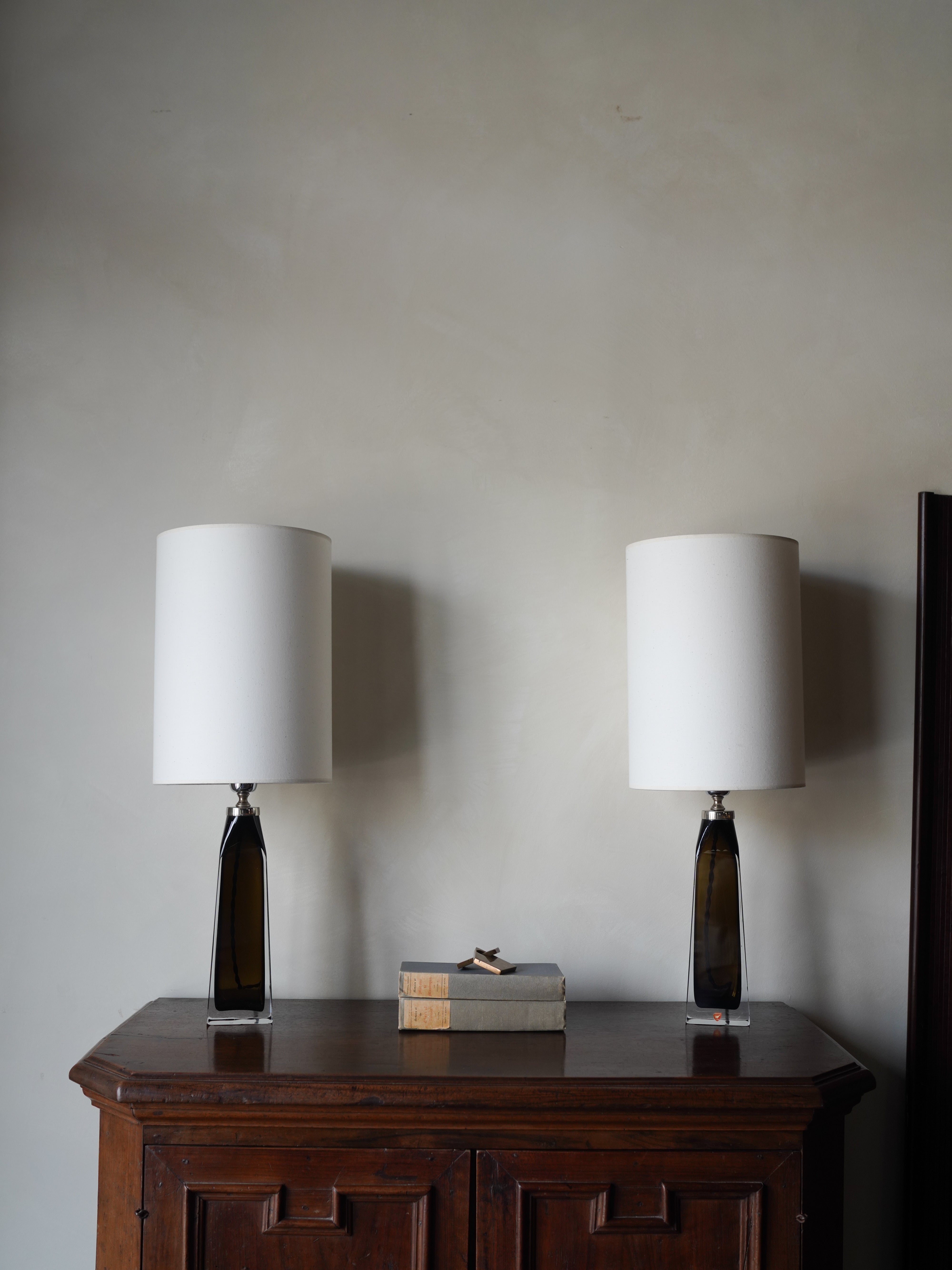 Murano Glass Lamp, Pair
