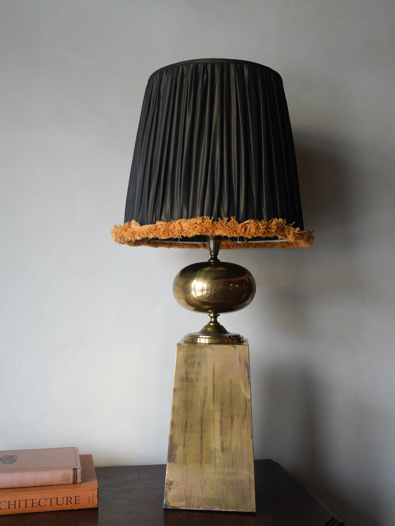 Vintage London Brass Lamps, Pair