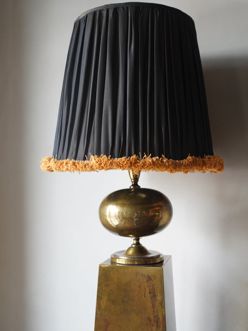 Vintage London Brass Lamps, Pair