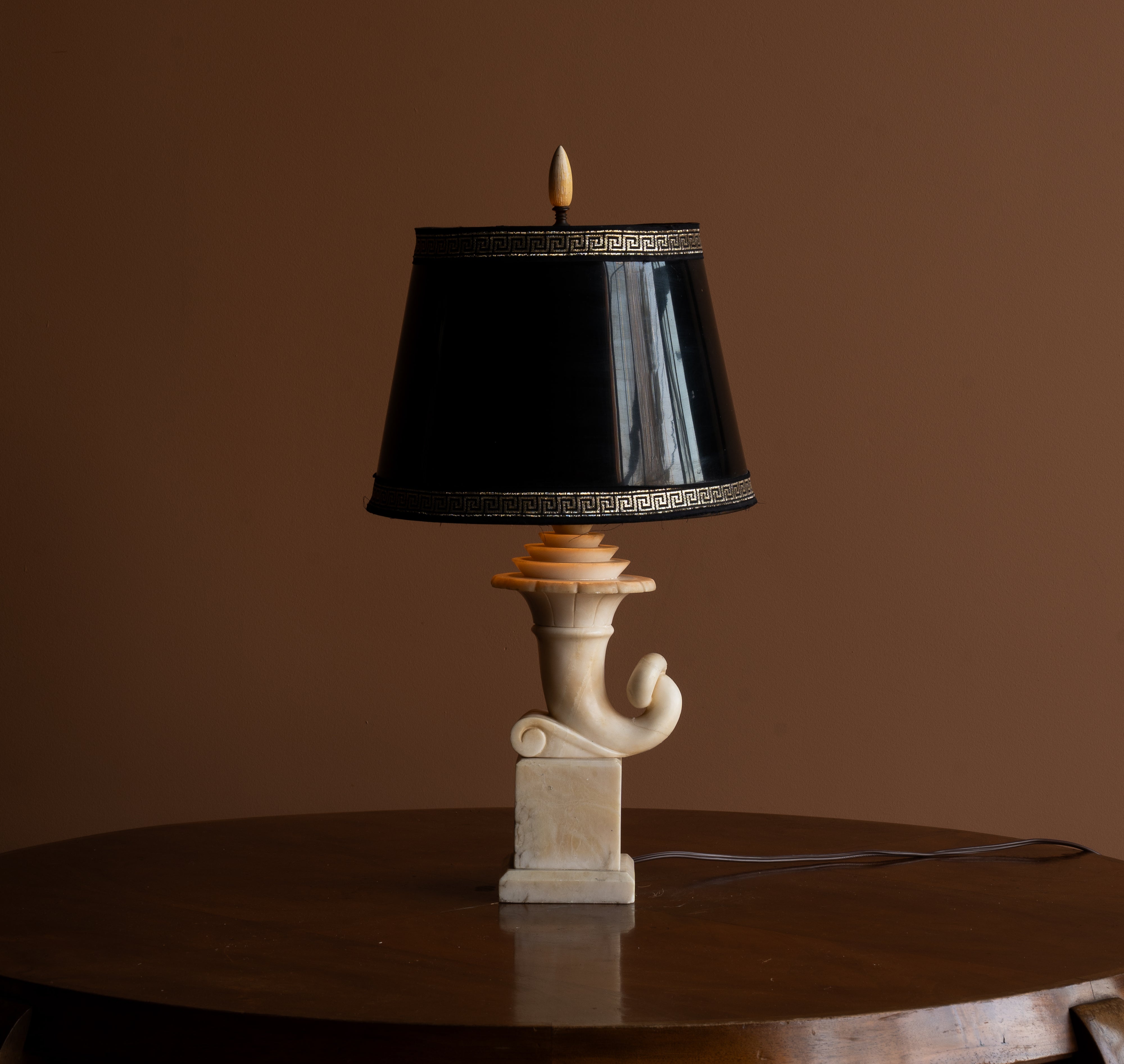 Art Deco Marble Cornucopia Table Lamp